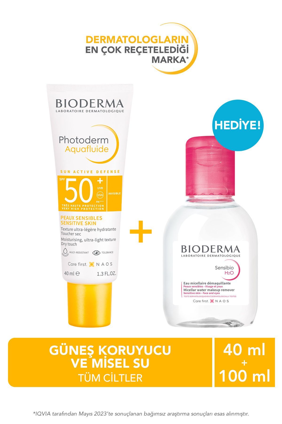 Bioderma Photoderm Aquafluid Spf50 & Sensıbıo H2O 100ml İkili Set