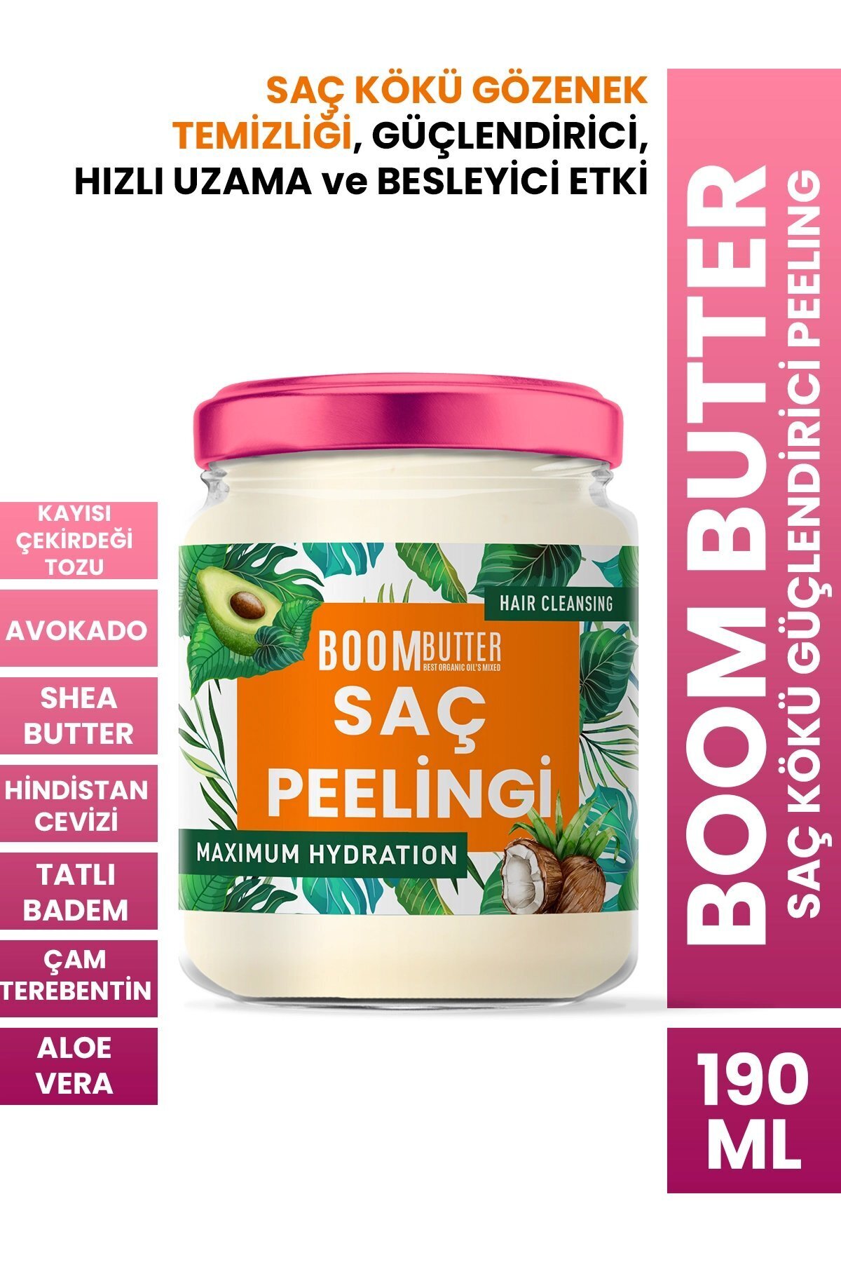 BOOM BUTTER Saç Kökü Güçlendirici Peelingi 190 ml
