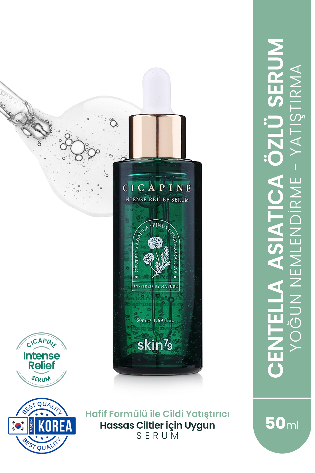 Skin79 Cica Pine Intense Relief Serum - Yatıştırıcı Sıkılaştırıcı Hassas Ciltlere Özel Yüz Serumu 50ml