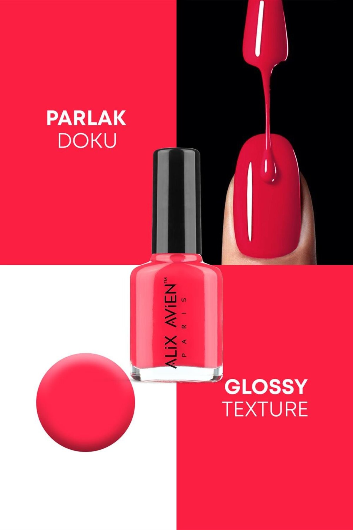 Alix Avien Narçiçeği Kırmızı Oje 13 - Yüksek Pigmentli Uzun Süreli Kalıcılık Hızlı Kuruma - Nail Lacquer 13