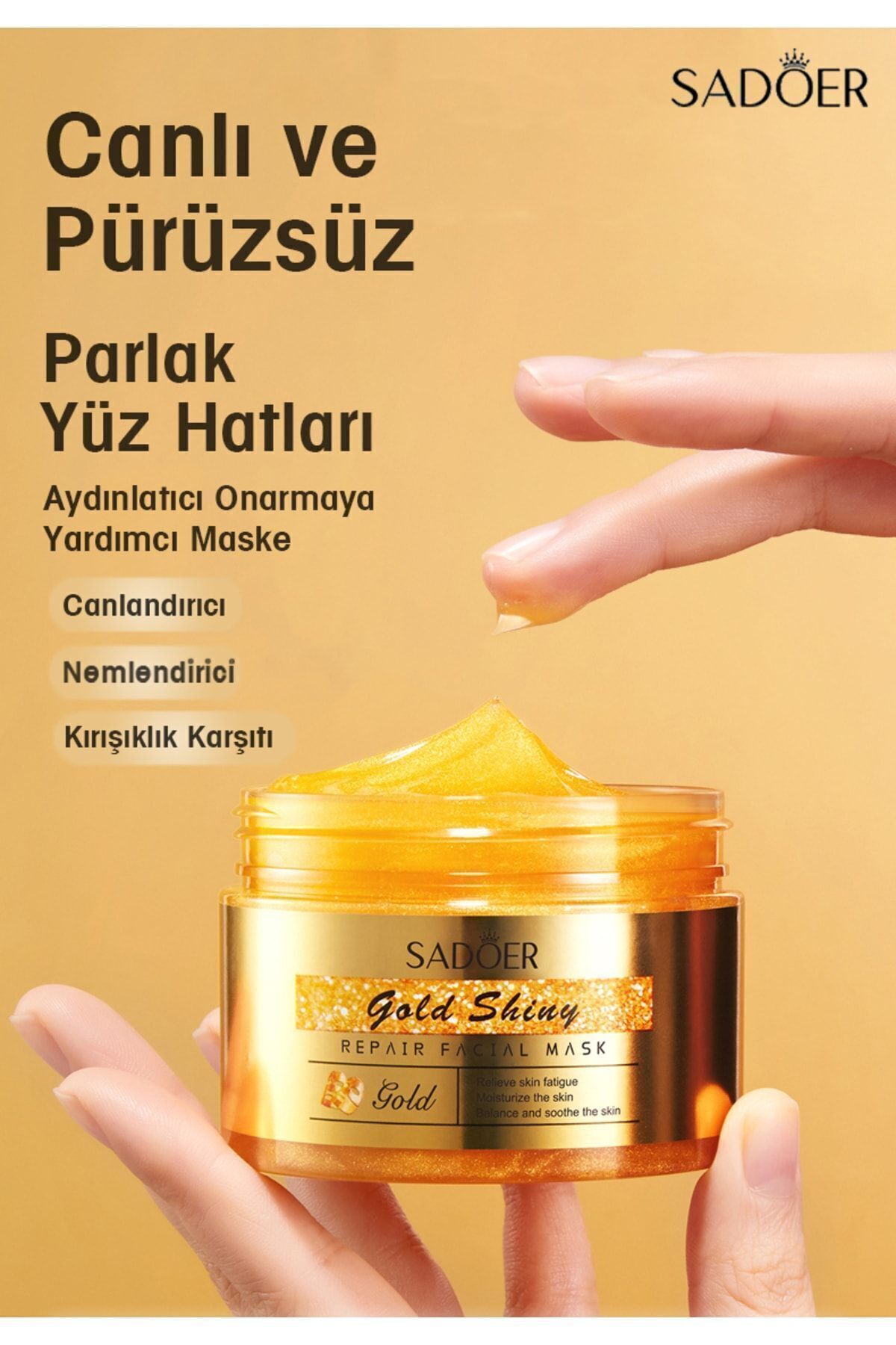 SADOER ® Gold Serisi Canlandırıcı Aydınlatıcı Onarmaya Yardımcı Gece Uyku Maskesi 120g