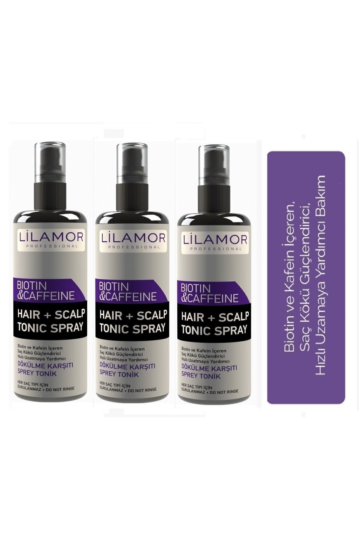Lilamor Biotin&Kafein Dökülme Karşıtı Tonik Sprey 250 Ml X 3 Adet