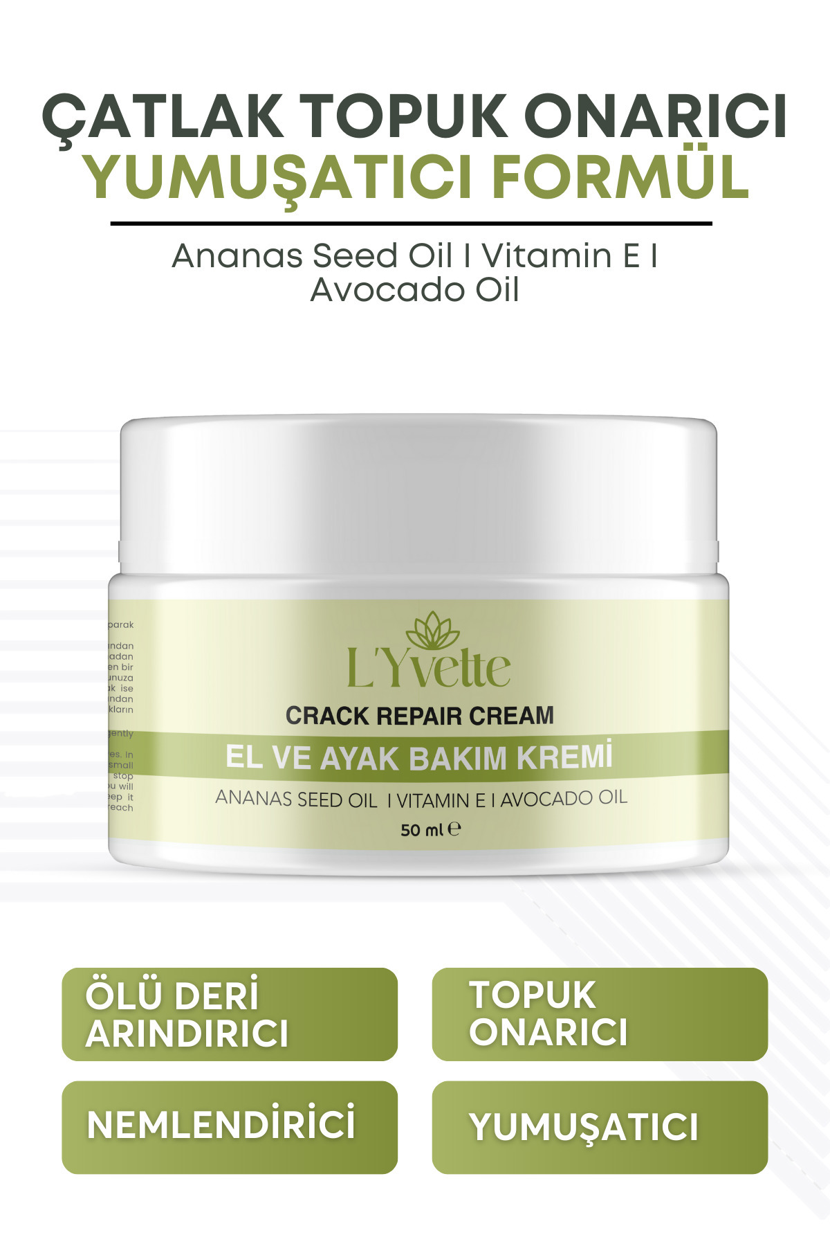 L'Yvette El, Ayak ve Topuk Çatlak Bakım Kremi 50 ml