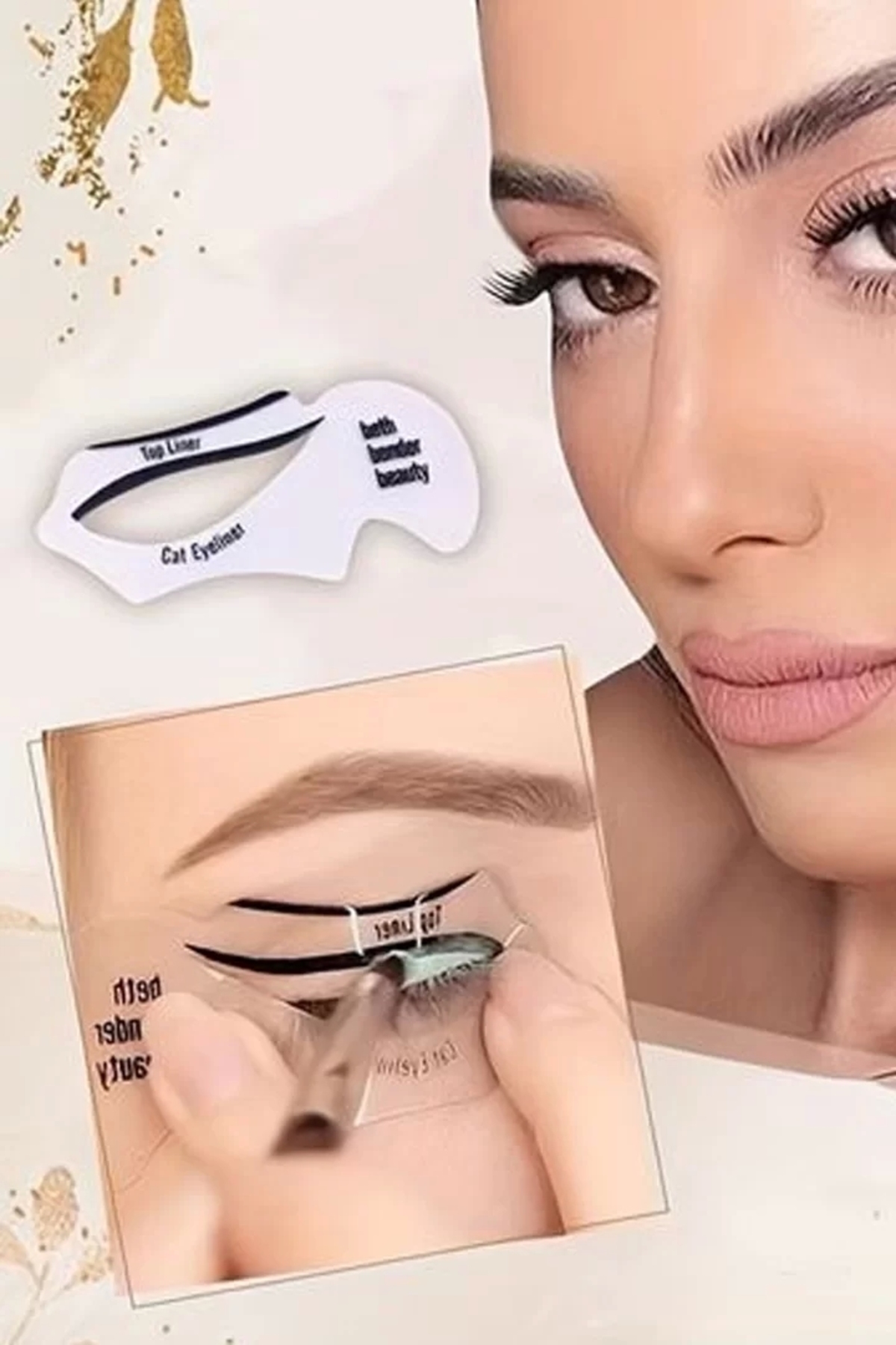 PRVT Kolay Eyeliner Çekme Sürme Aparatı 3 Farklı Şablon