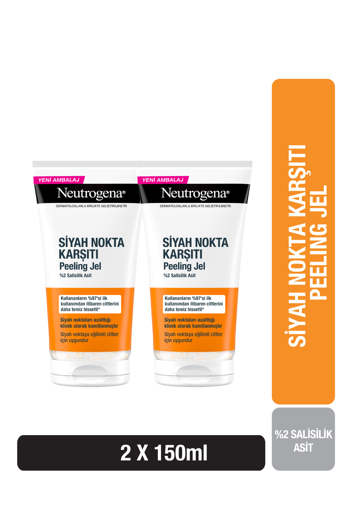 Neutrogena Visibly Clear Siyah Nokta Karşıtı Peeling Jel 150 ml X2