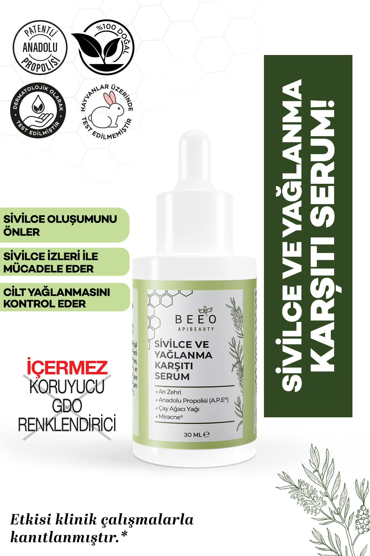 BEE'O Arı Zehirli ve Yağlanma Karşıtı Serum