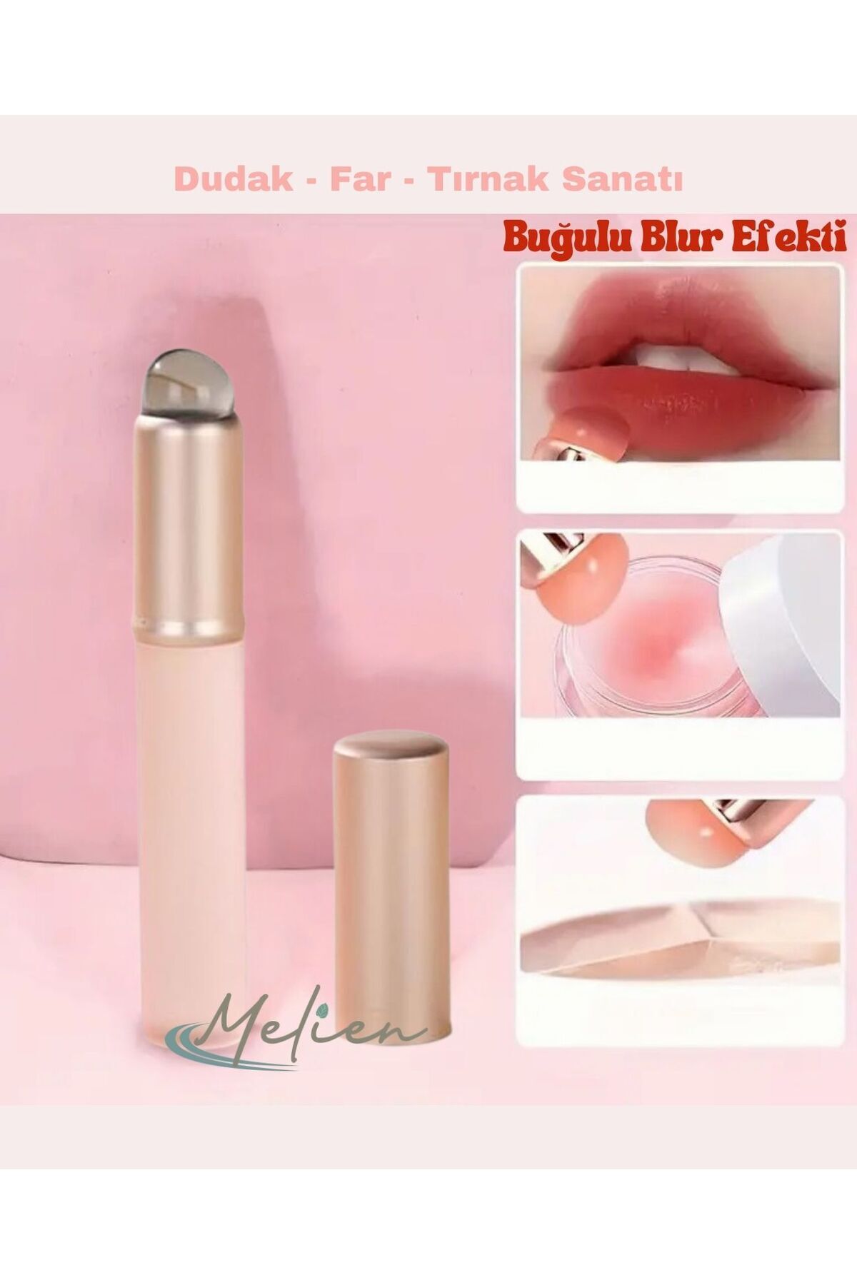 Melien Silikon Ruj Dudak Göz Tırnak Fırçası Dolgun Pürüzsüz Parmak Boyama Aparatı Peeling Dudak Yenileme
