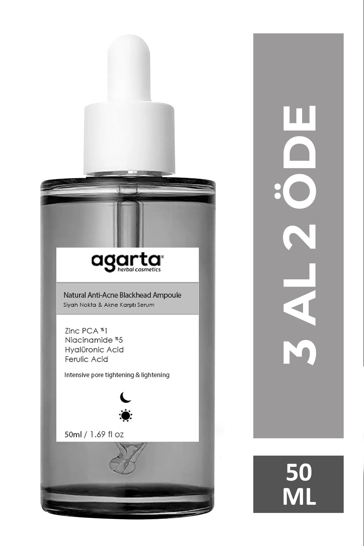 Agarta Natural Anti-Acne Blachead Ampoule Siyah Nokta & Akne Karşıtı Serum 50 ML
