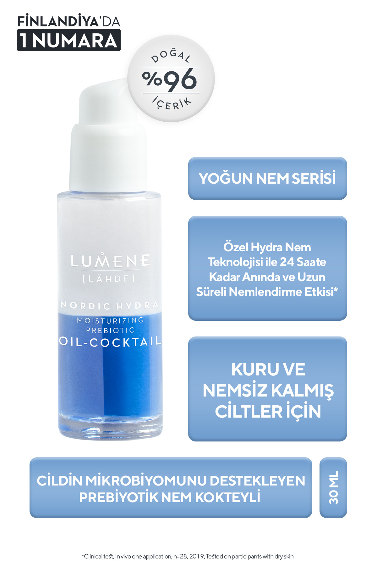 LUMENE Nordic Hydra 24 Saat Nem Veren Bariyer Destekleyici Serum 30 ml