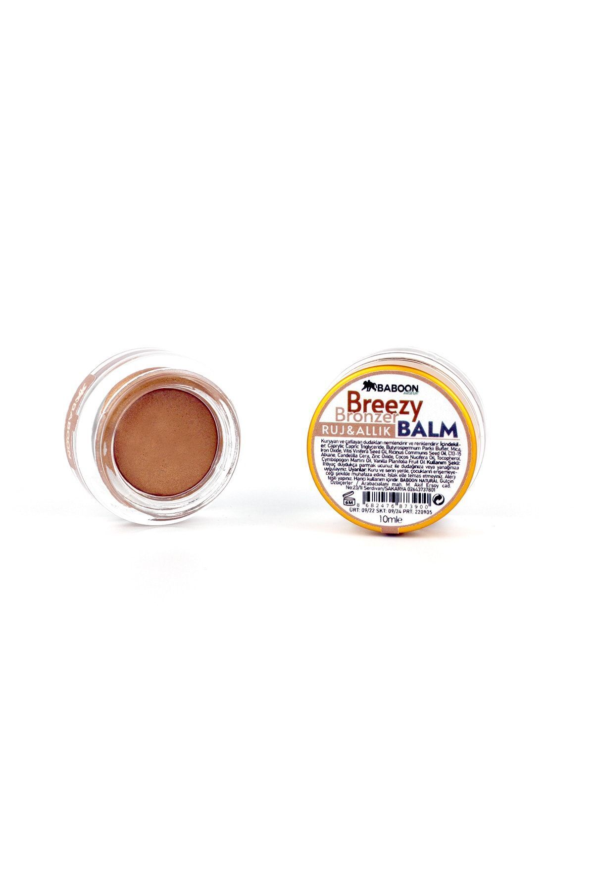 Baboon Natural Breezy Bronzer Balm - Ruj & Allık 10 ml