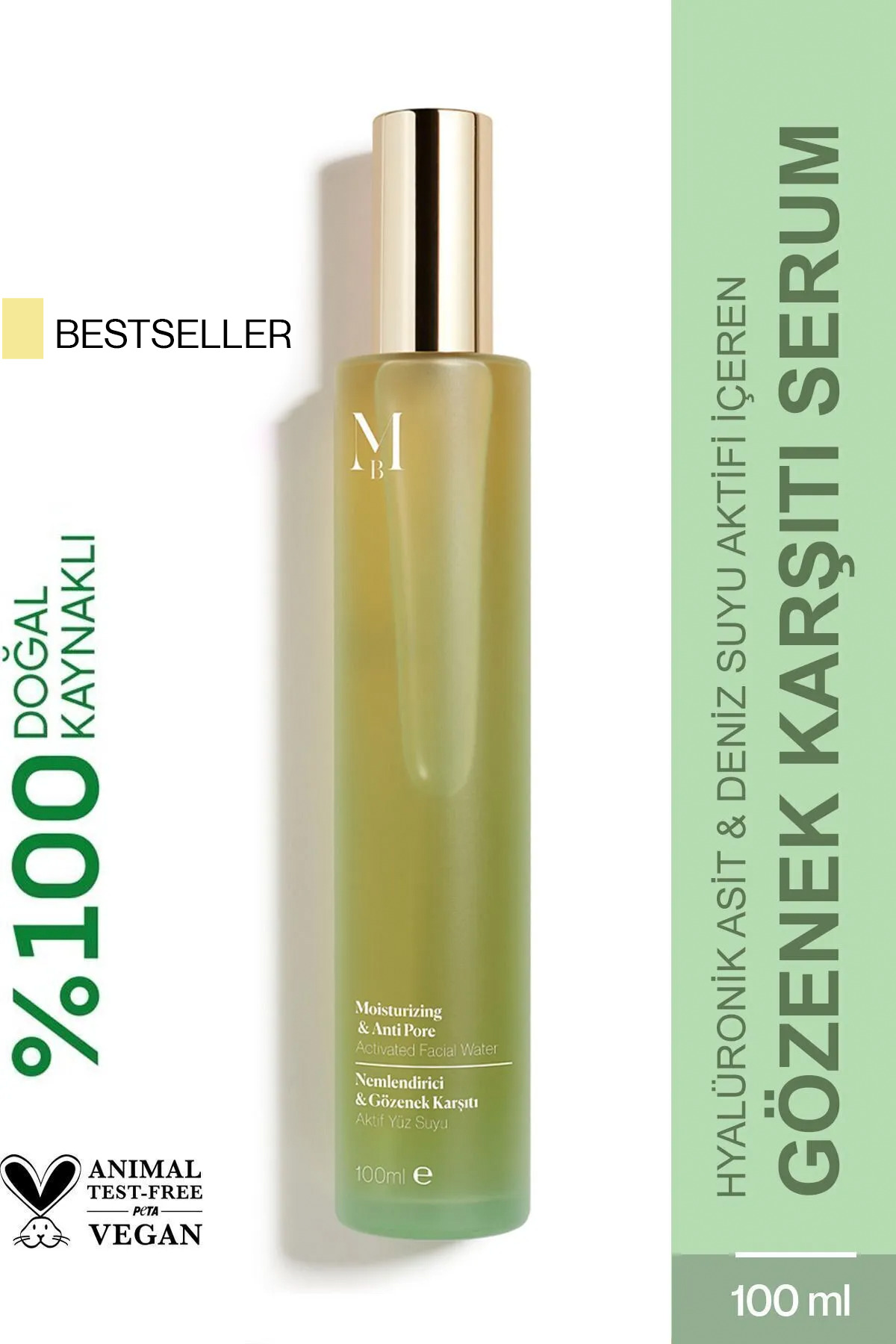 MİSBAHÇE Nemlendirici Gözenek Karşıtı Aktif Yüz Suyu 100 Ml