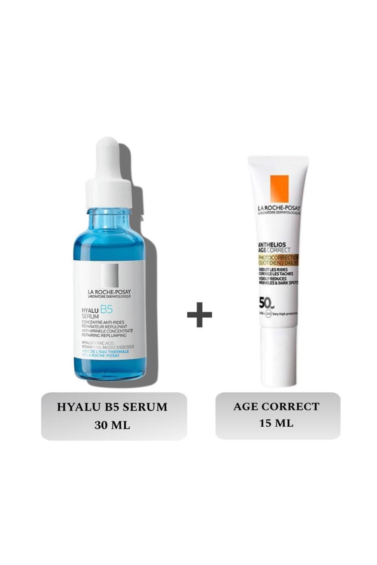 La Roche Posay Hyalu B5 Serum 30 Ml + Anthelios Age Correct Spf50 Güneş Kremi 15 Ml - ÇANTALI SET VT