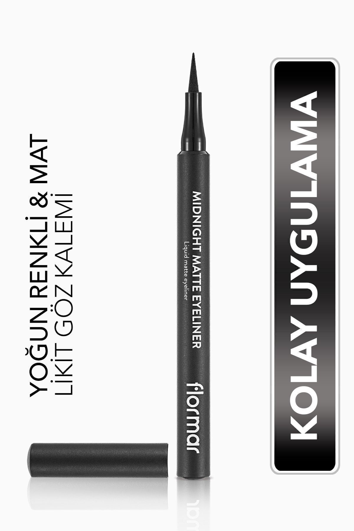 Flormar Mat Likit Kalem Eyeliner (SİYAH) - Midnight Matte Eyeliner - 001 Black