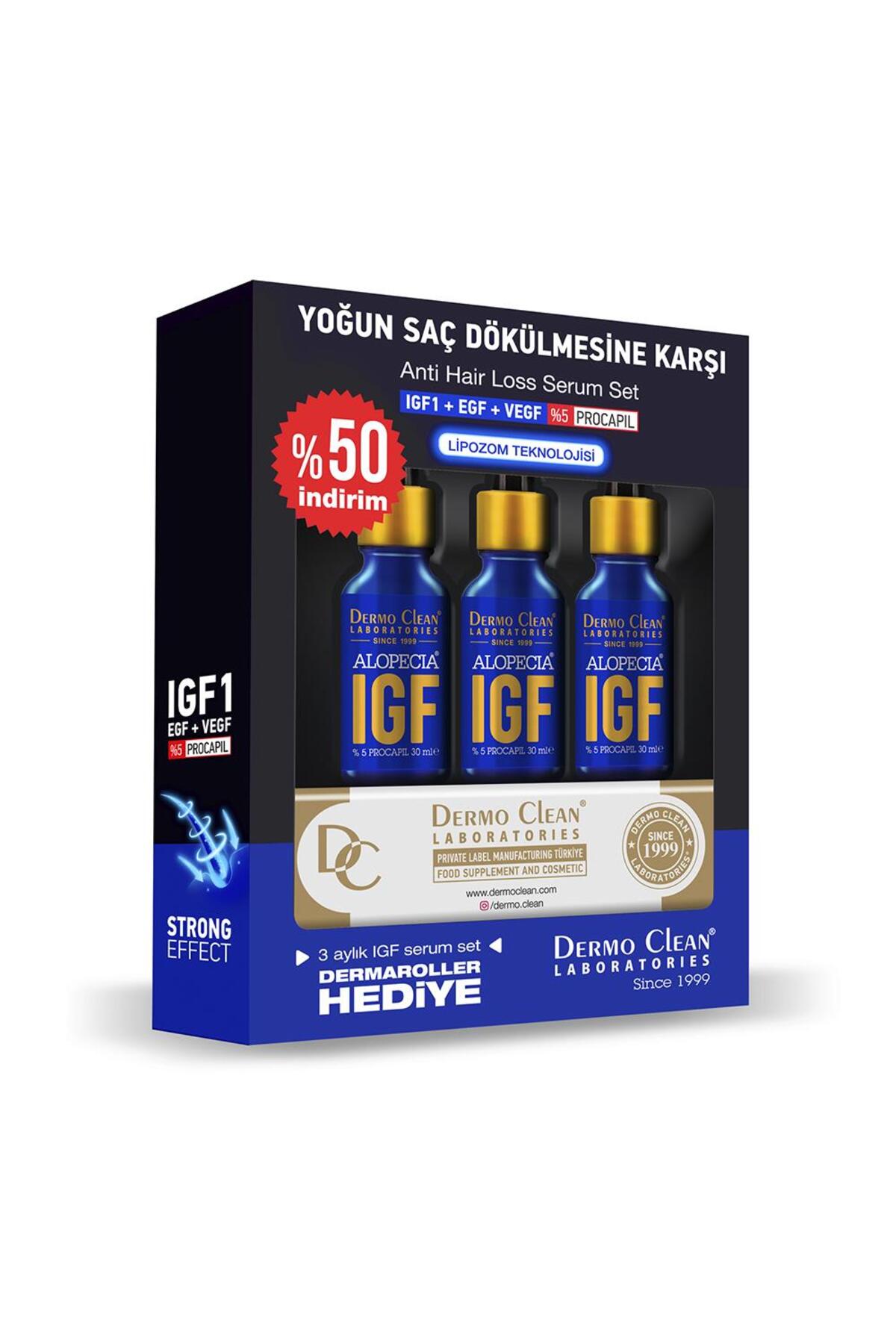 Alopecia Saç Dökülmesine Karşı Igf Serum 3 Aylık Set Dermaroller Hediye