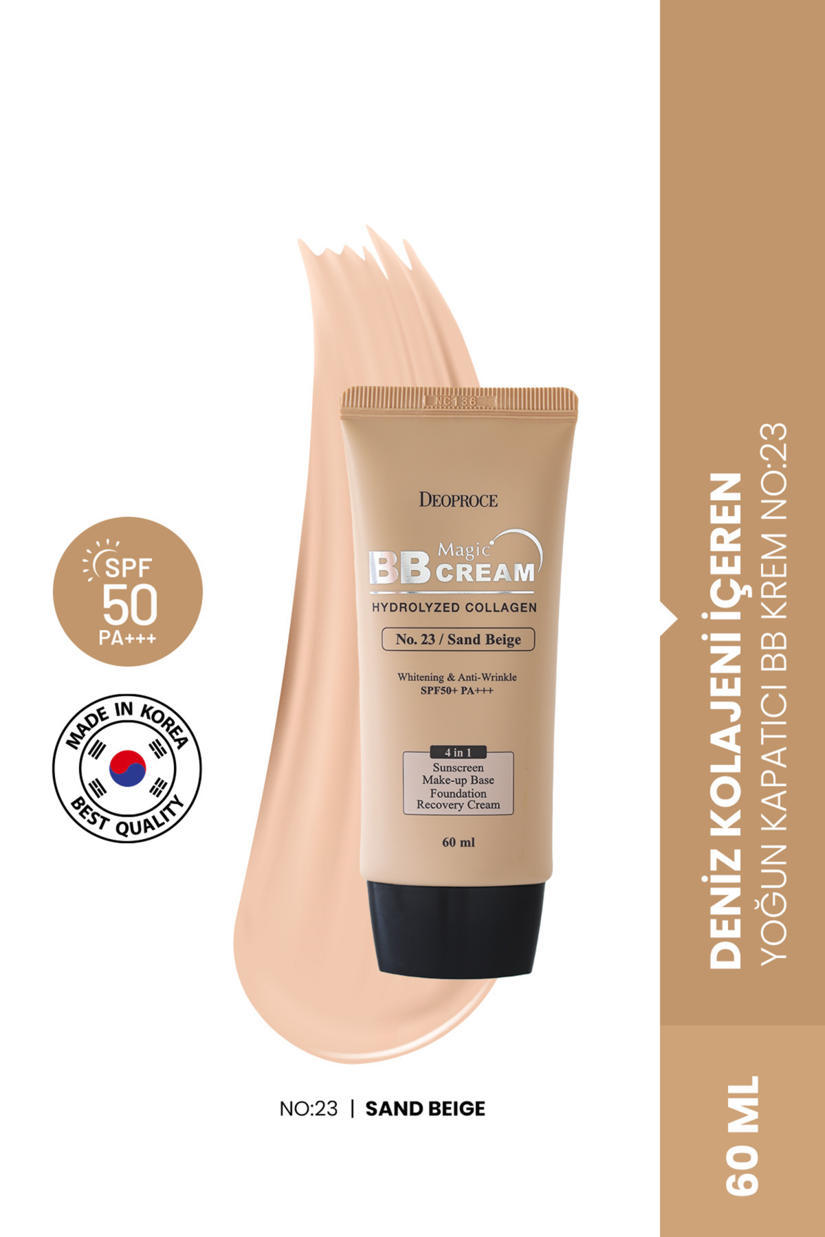 DEOPROCE Deniz Kolajeni Içeren Yoğun Kapatıcı Bb Krem Spf50 Pa No:23 60ml Magic Bb Cream