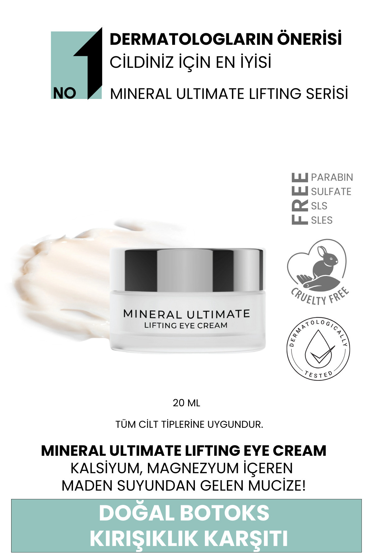 Sheida Mineral Ultimate Kırışıklık Karşıtı Botoks Etkili Ve Toparlayıcı Göz Kremi 20ml