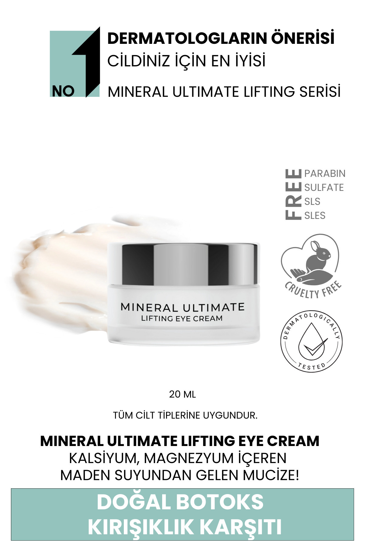 Sheida Mineral Ultimate Kırışıklık Karşıtı Botoks Etkili Ve Toparlayıcı Göz Kremi 20ml