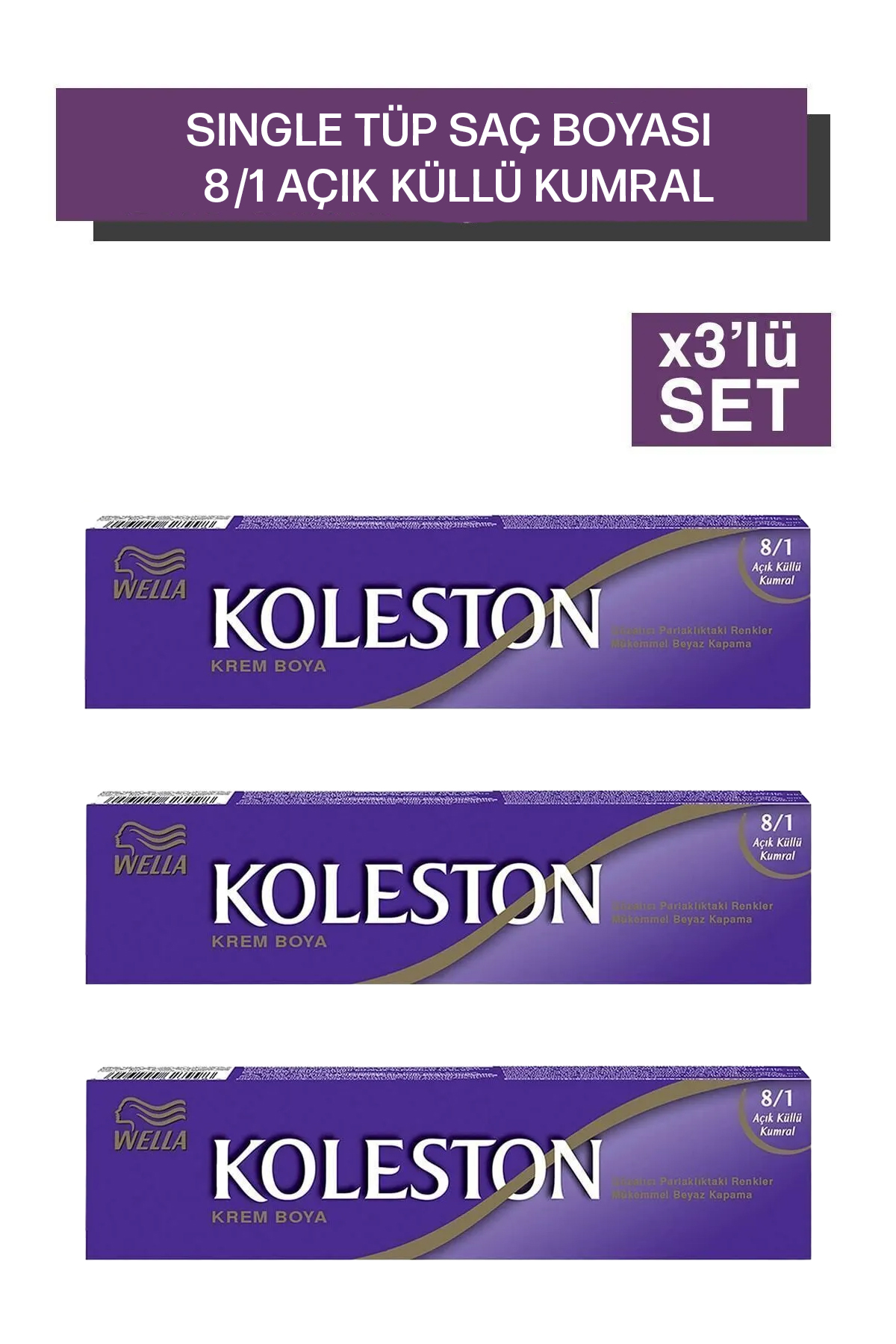 Wella Koleston Single Tüp Boya 8/1 Açık Küllü Kumral X3 Adet
