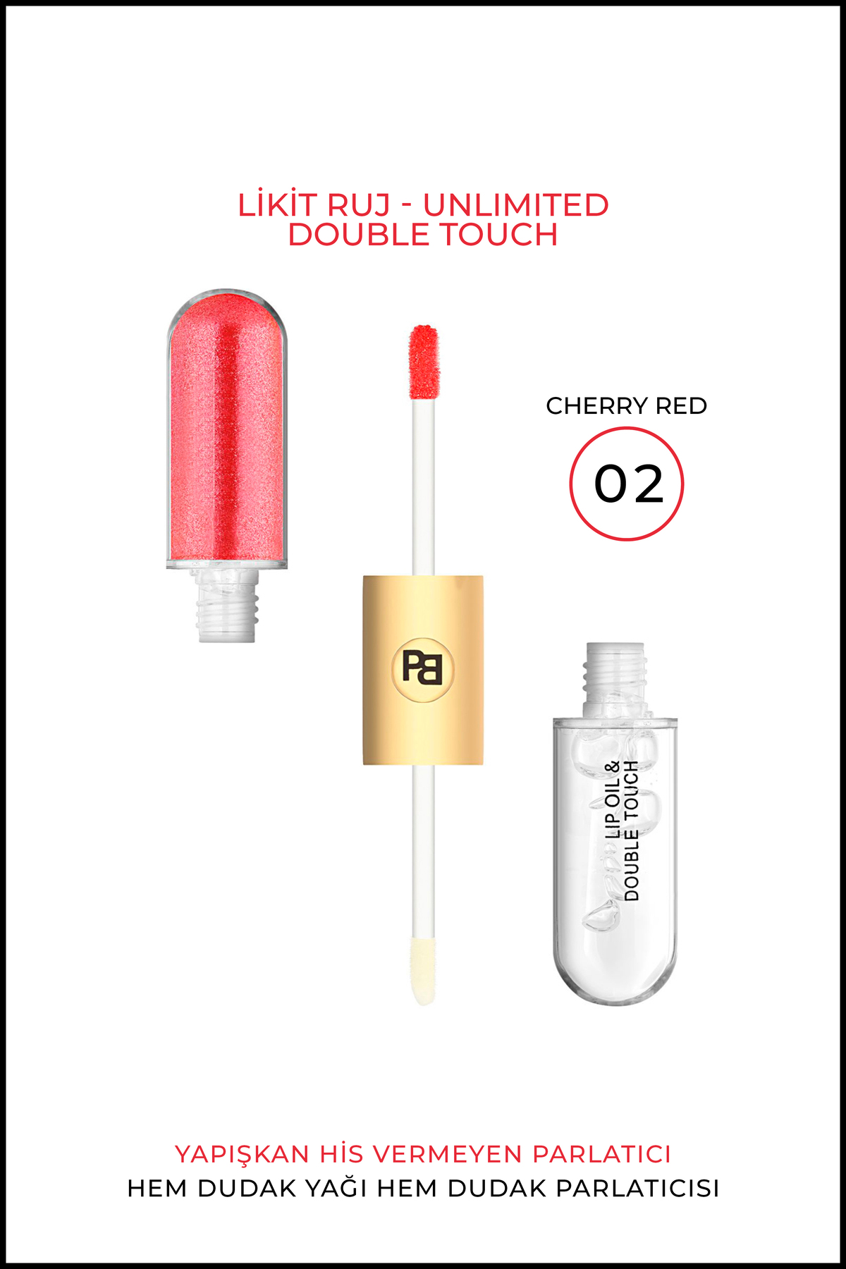 Nera Classy 2in1 Likit Ruj - Unlimited Double Touch Lip Oil - Lip Gloss & Oil Kalıcı Parlak Ruj