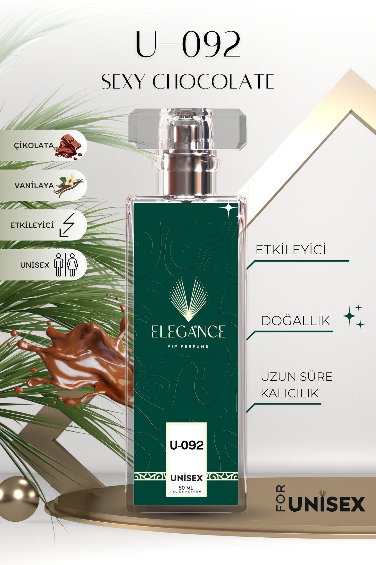 silver elegance vip perfume U-092 " Sexy Chocolate "Eau De Parfum Unisex Kullanım Içindir.