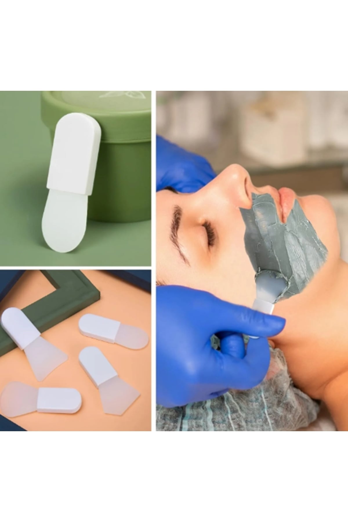 Arzu Güzel Cosmetics 4 Adet Mini Yumuşak Silikon Kozmetik Maske Sürebilmek İçin Taşınabilir Makyaj Spatula Fırçası