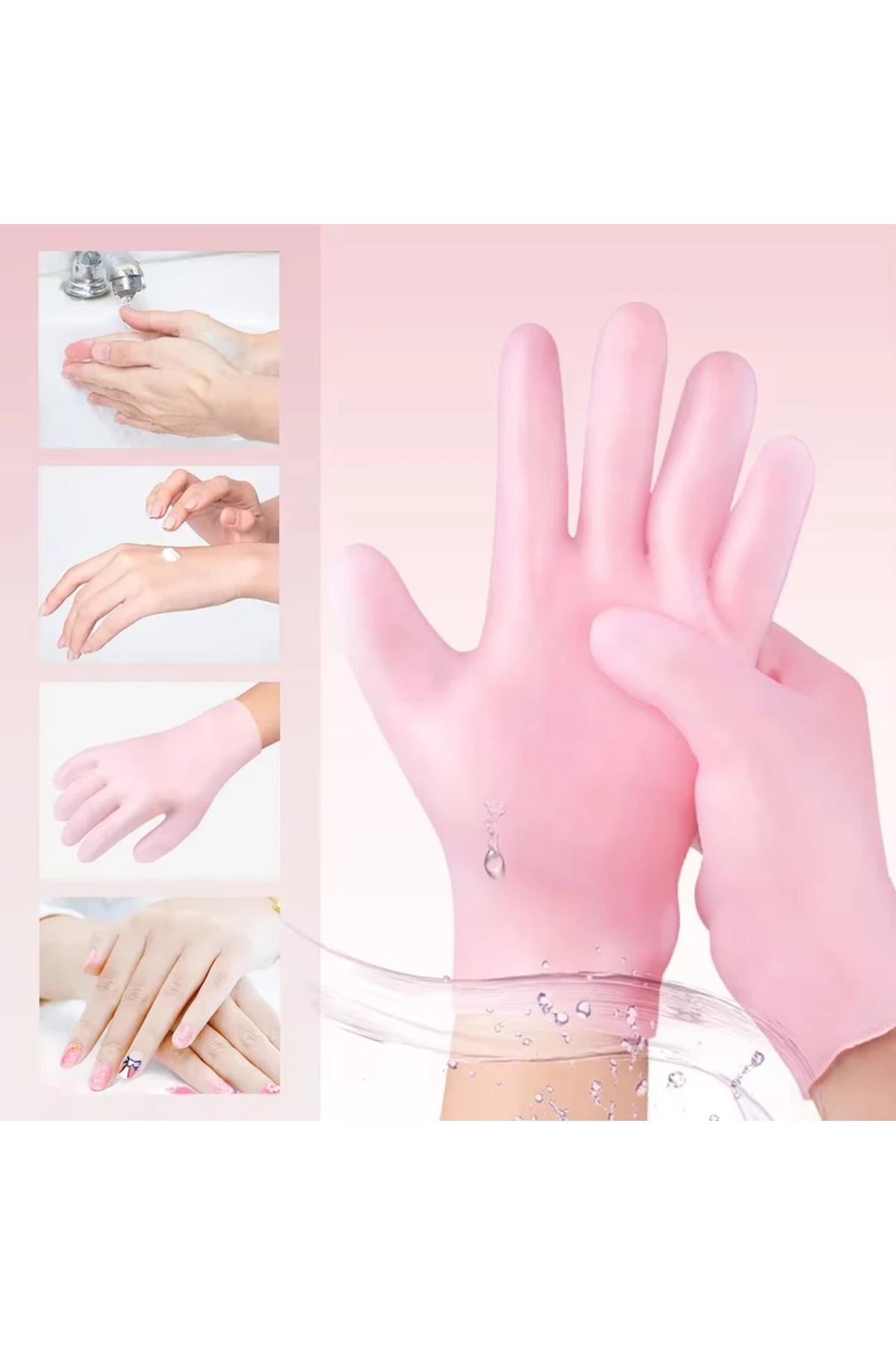 Seram Collection Silikon Bakım Eldiveni Nemlendirici Ve Çatlama Önleyici Jel El Peelingi Ölü Deri Atıcı 1 Çift