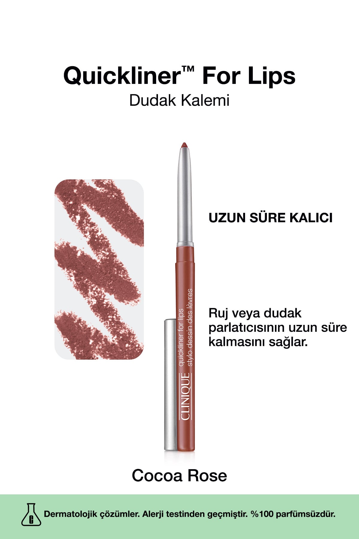 Clinique Quickliner For Lips Dudak Kalemi - Renk: Cocoa Rose 0.3g | Uzun Süre Kalıcı