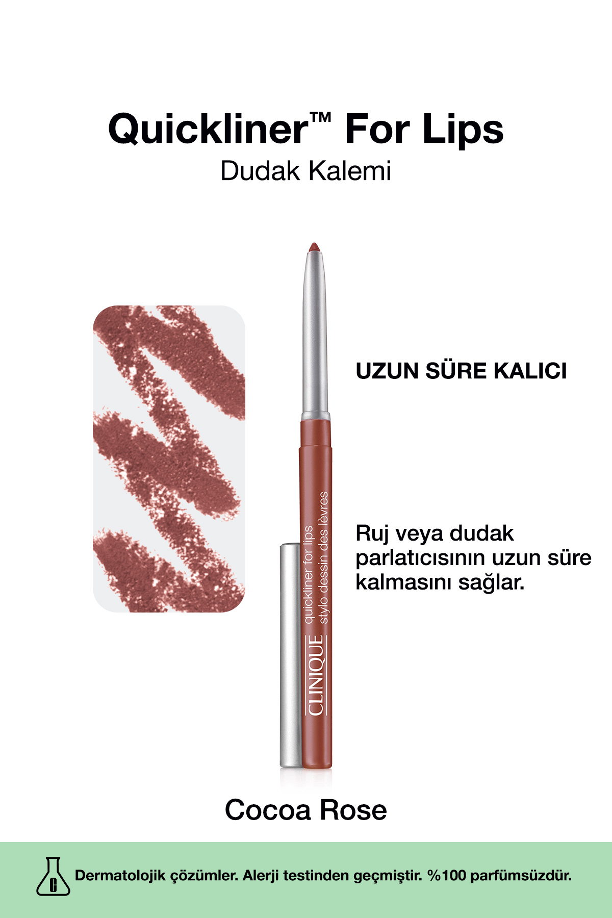 Clinique Quickliner For Lips Dudak Kalemi - Renk: Cocoa Rose 0.3g | Uzun Süre Kalıcı