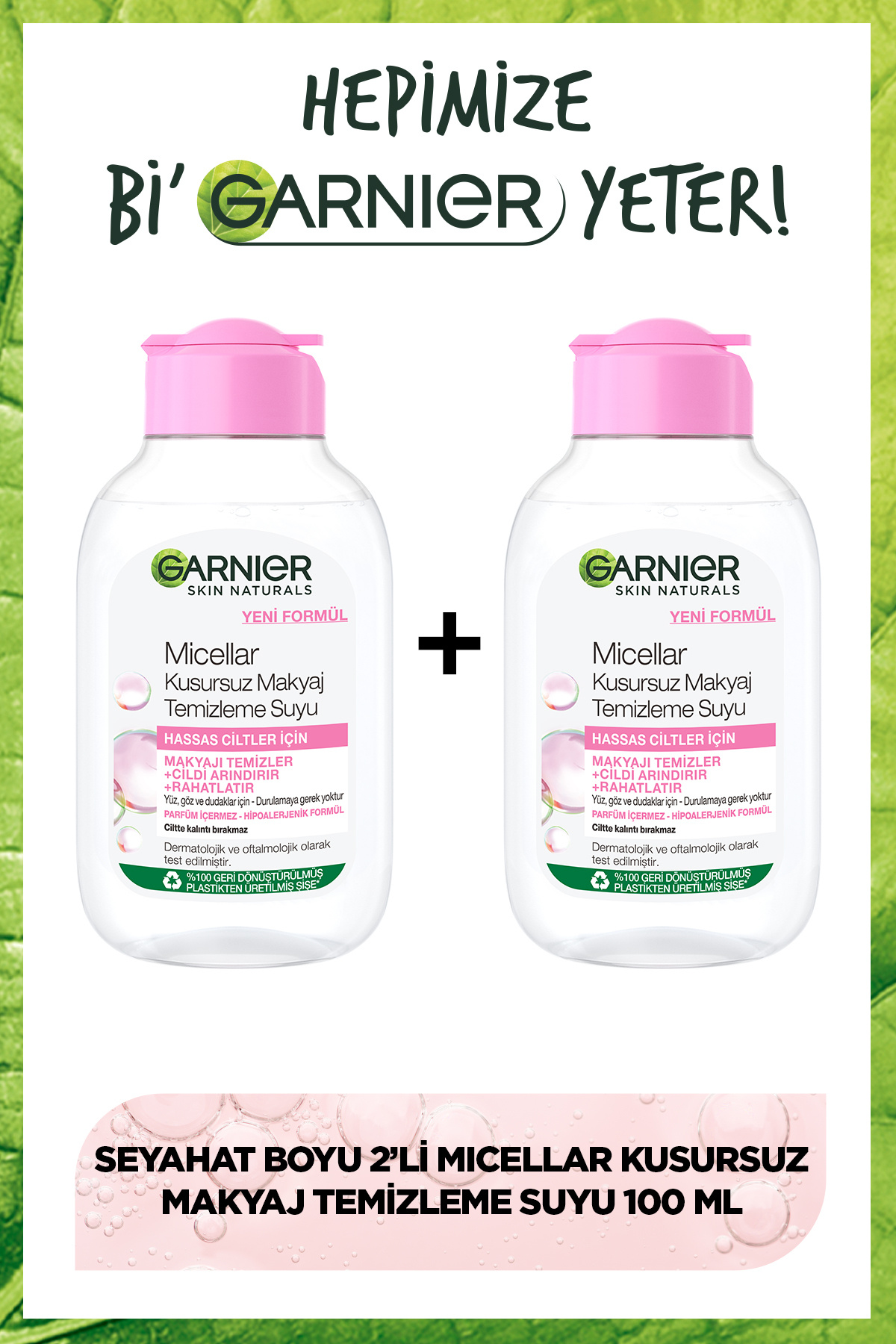 Garnier Micellar Kusursuz Makyaj Temizleme Suyu 100ml Seyahat Boy 2'li Set