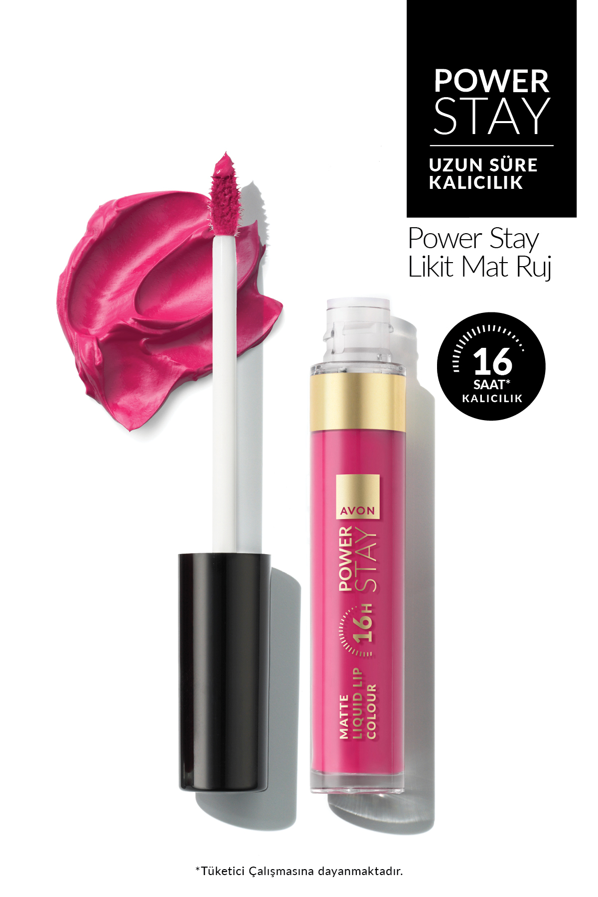 AVON Power Stay Likit Mat Ruj - Fail Proof Fuchsia