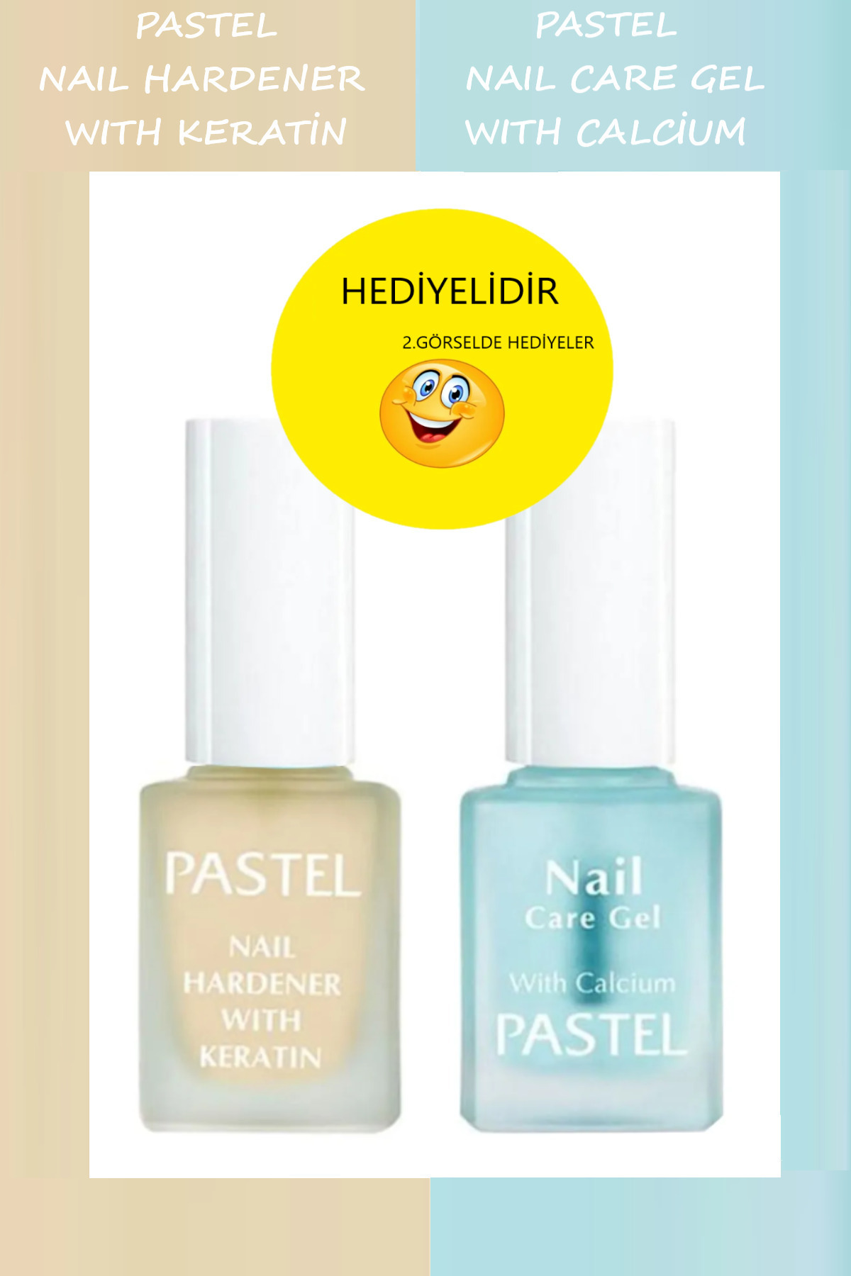 Pastel Keratinli Tırnak Güçlendirici + Kalsiyumlu Tırnak Bakım Jeli 2 Li Set
