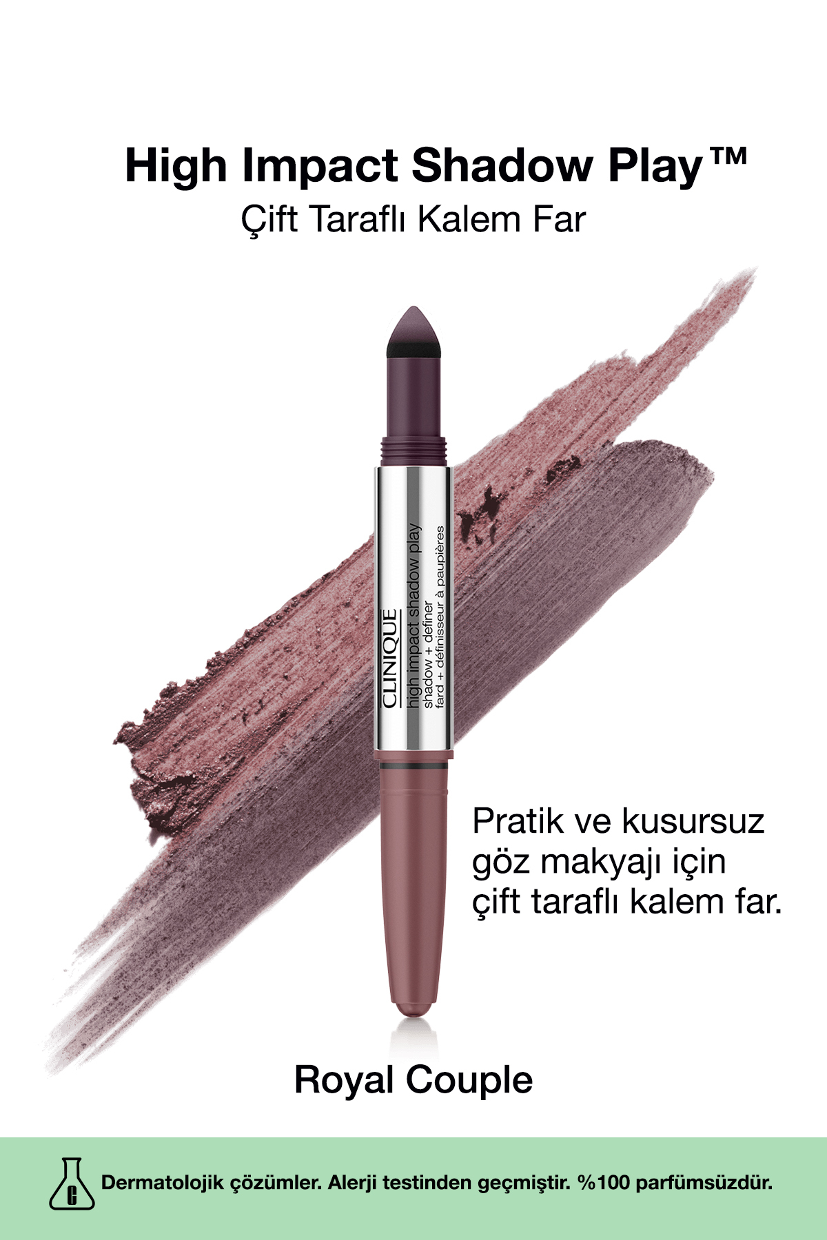Clinique High Impact Shadow Play Çift Taraflı Kalem Far - Royal Couple 4ml