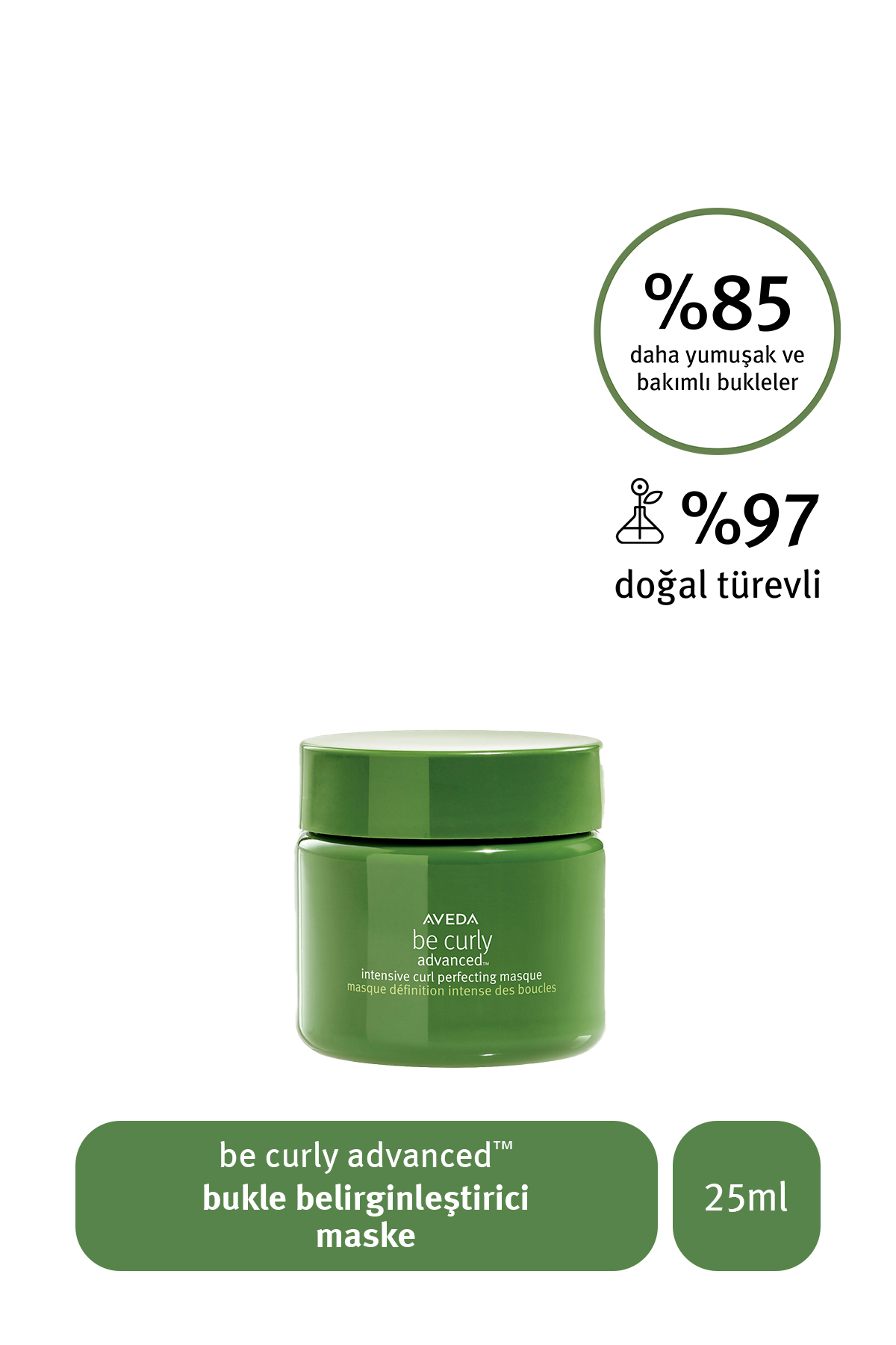 Aveda be curly advanced bukle belirginleştirici maske 25 ml