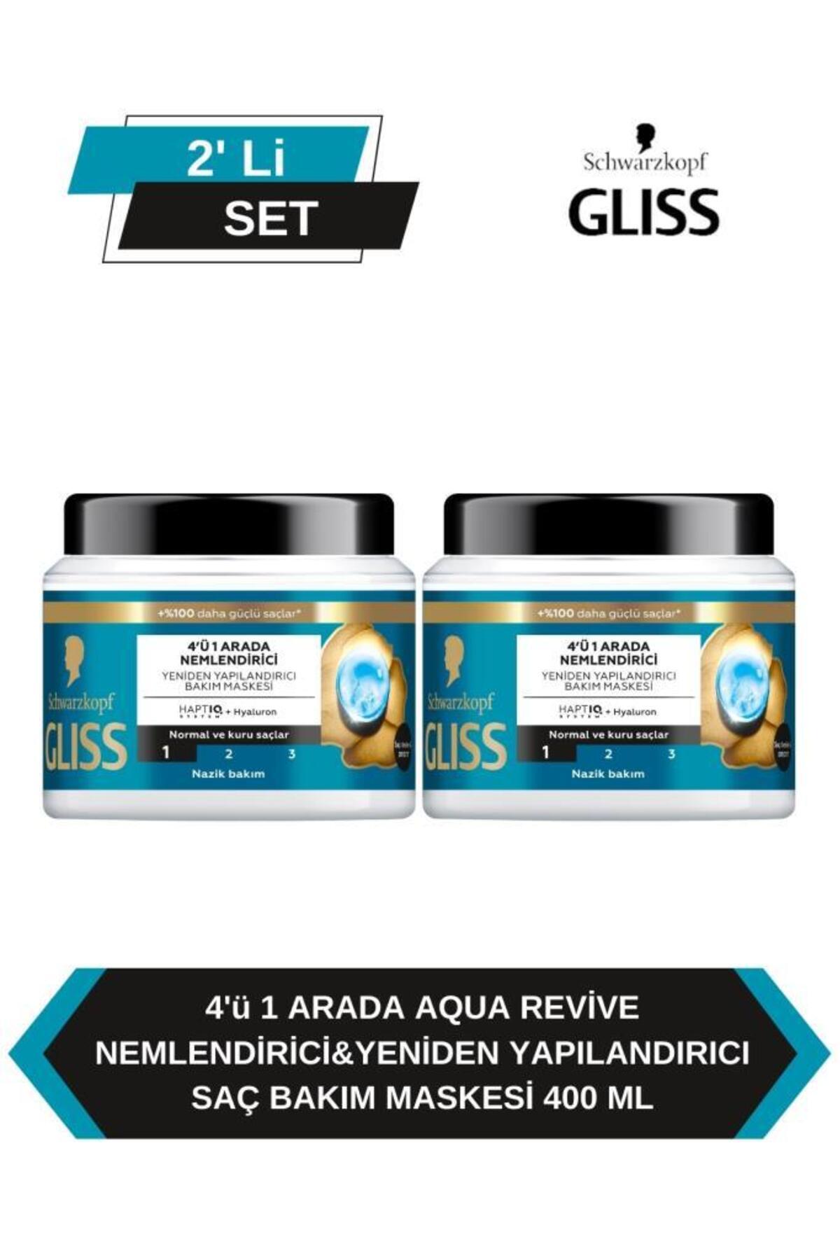 Gliss 400 ml x2 Nemlendirici Saç Maskesi | 4 Etkili Yapılandırıcı Formül | Onarıcı Yoğun Bakım Gücü