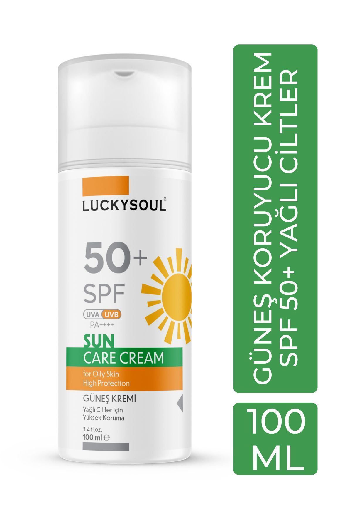 LUCKY SOUL Güneş Kremi (Yağlı Ciltler) 100 ml - Yüksek Koruma 50+ SPF