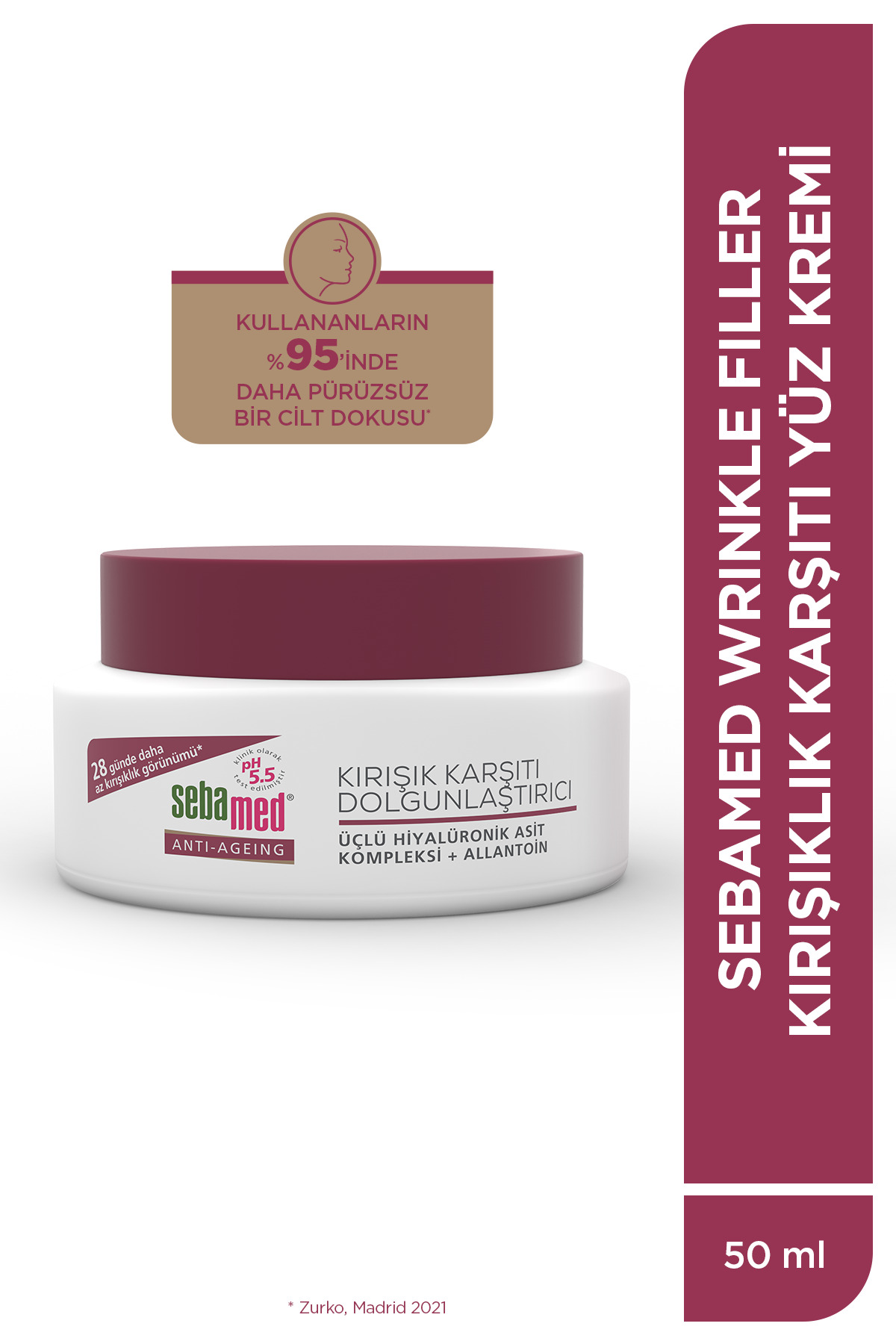 Sebamed Anti-Aging Wrinkle Filler Üçlü Hyaluron Kompleksi Kırışıklık Karşıtı Yüz Kremi 50 ml