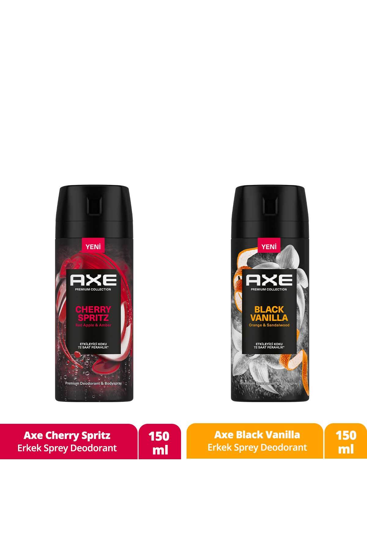 Axe Premium Collection Erkek Sprey Deodorant Cherry Spritz 150 ml + Black Vanilla 150 ml