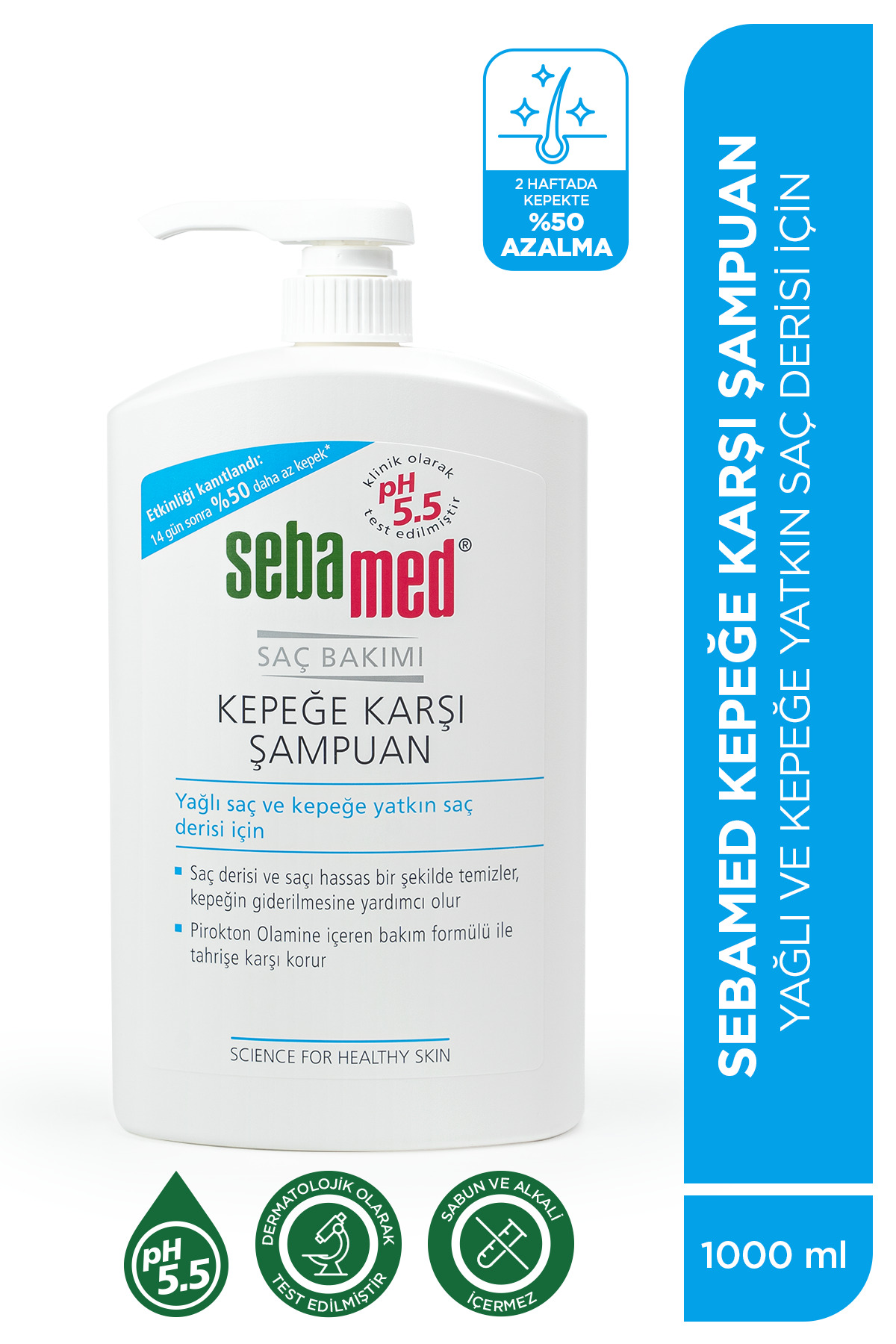 Sebamed Kepek Karşıtı Pirokton Olamin İçerikli Yağlanma Önleyici Etkili Şampuan Aile Boy 1000 ml- Pompalı
