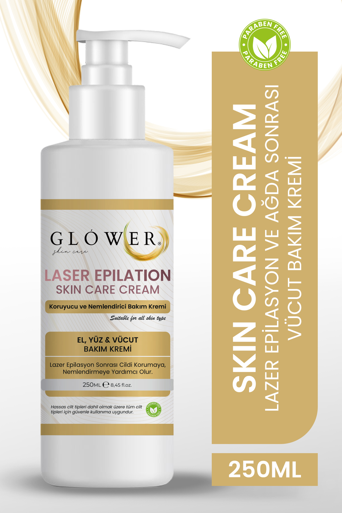 GLOWER SKİN CARE Lazer Epilasyon Ve Ağda Sonrası Leke Önleyici Tahriş Azaltıcı Bakım Kremi 250ML