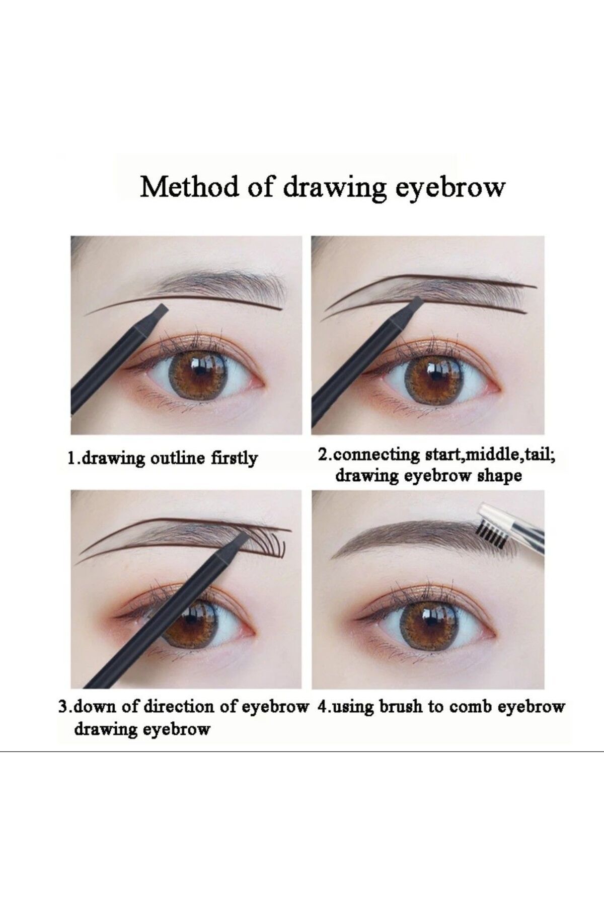 ARDSU Microblading Kahverengi Kaş Kalemi, Su geçirmez ,Doğal Görünümlü ,İpli Kaş kalemi