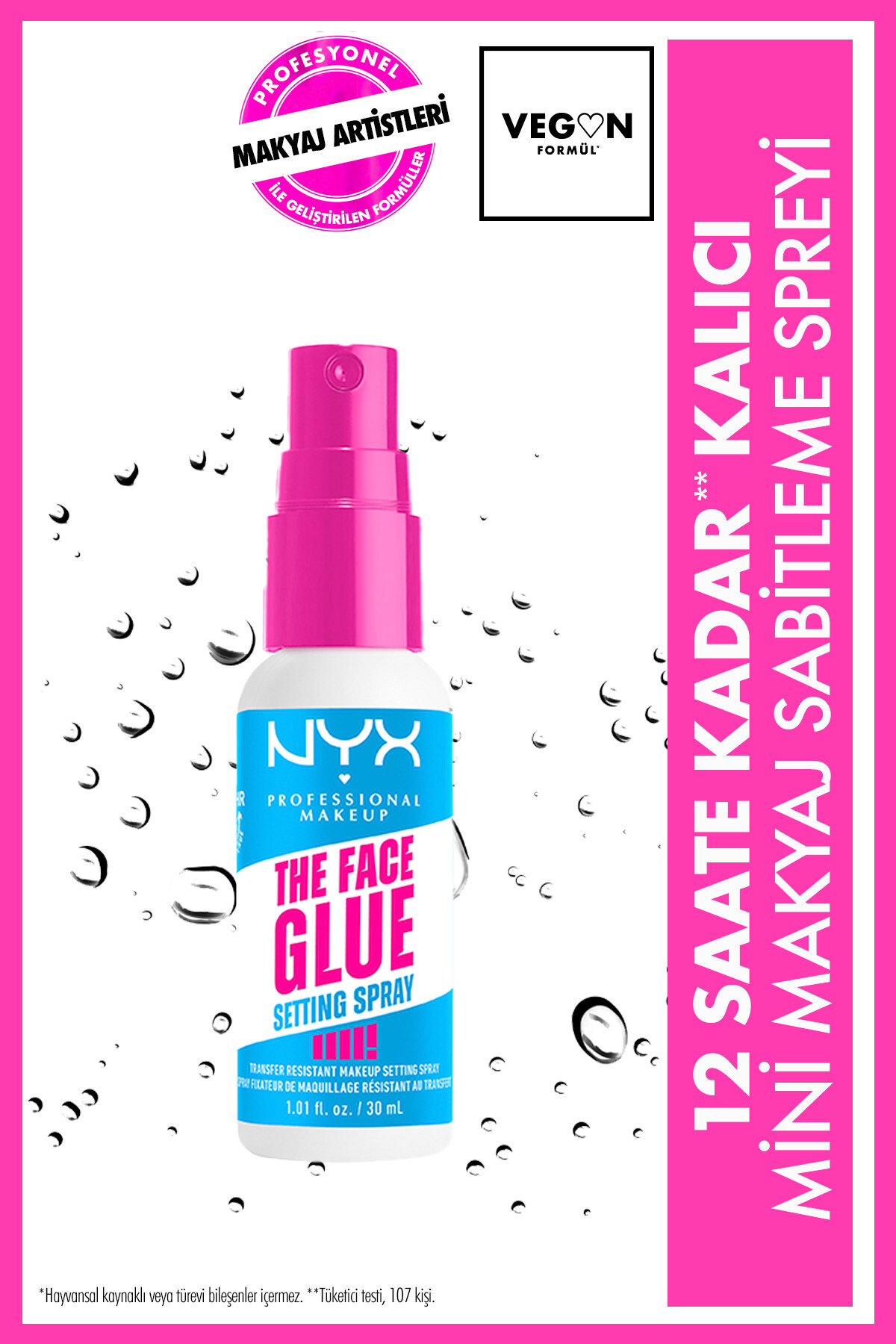 NYX Professional Makeup Face Glue Setting Spray Mini Makyaj Sabitleme Spreyi