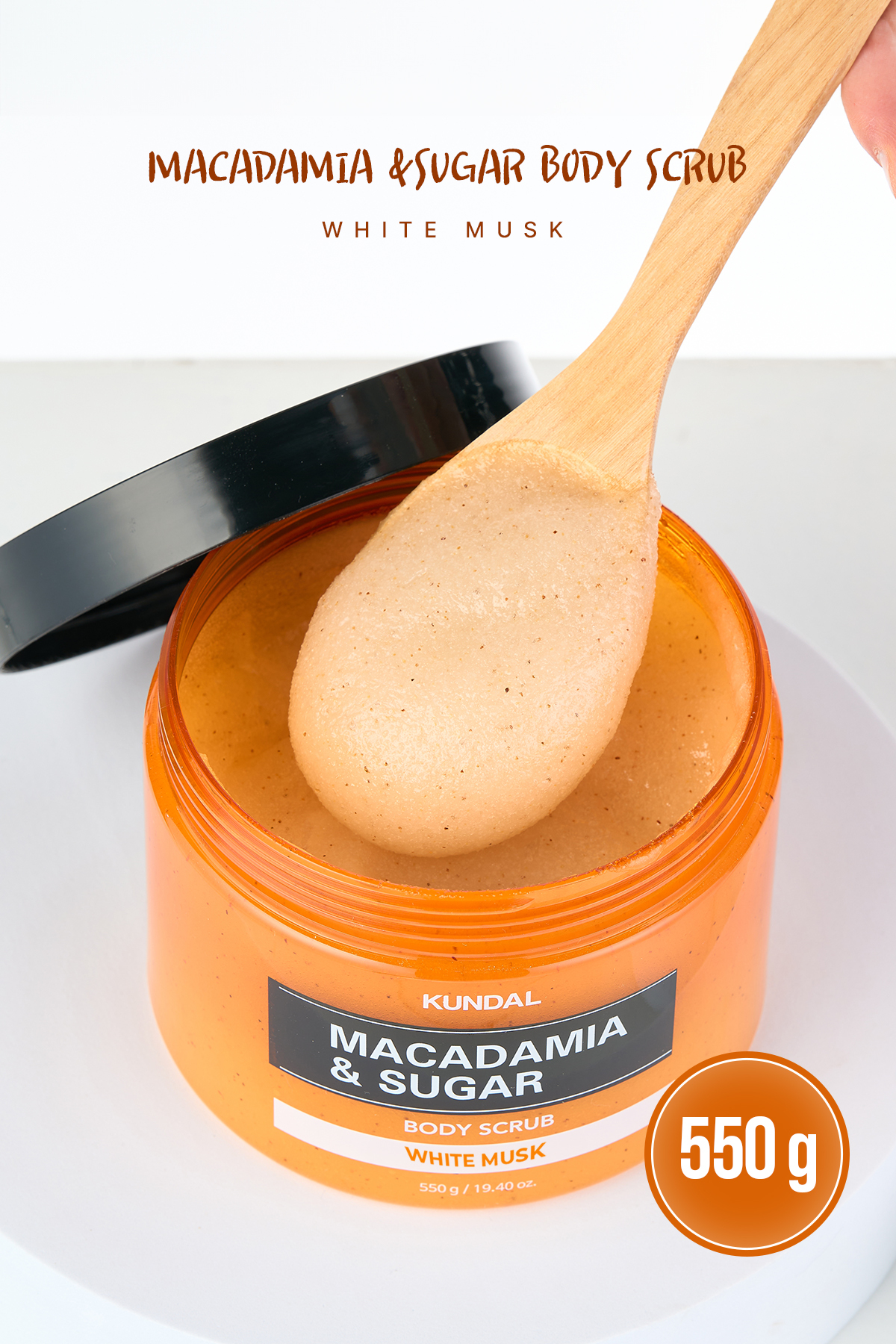 Kundal Macadamia Özlü Vücut Peelingi Macadamia & Sugar Body Scrub 550g (White Musk)