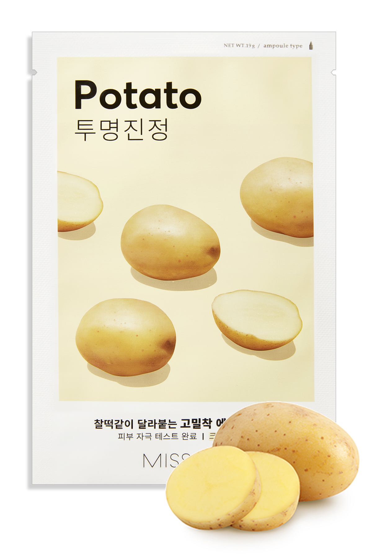 Missha Patates Özlü Aydınlık ve Sakin Görünüm Sunan Yaprak Maske Airy Fit Sheet Mask (Potato)