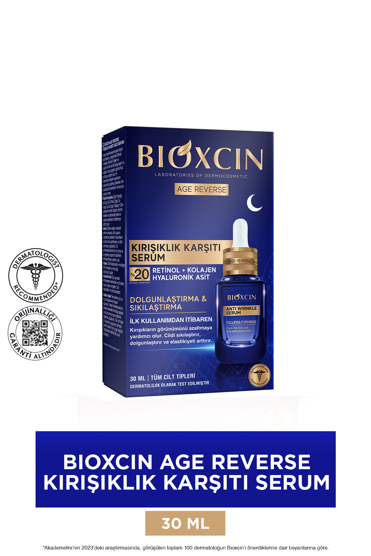 Bioxcin Age Reverse Kırışıklık Karşıtı Serum 30 ml (%20 Retinol, Kolajen İçerikli)