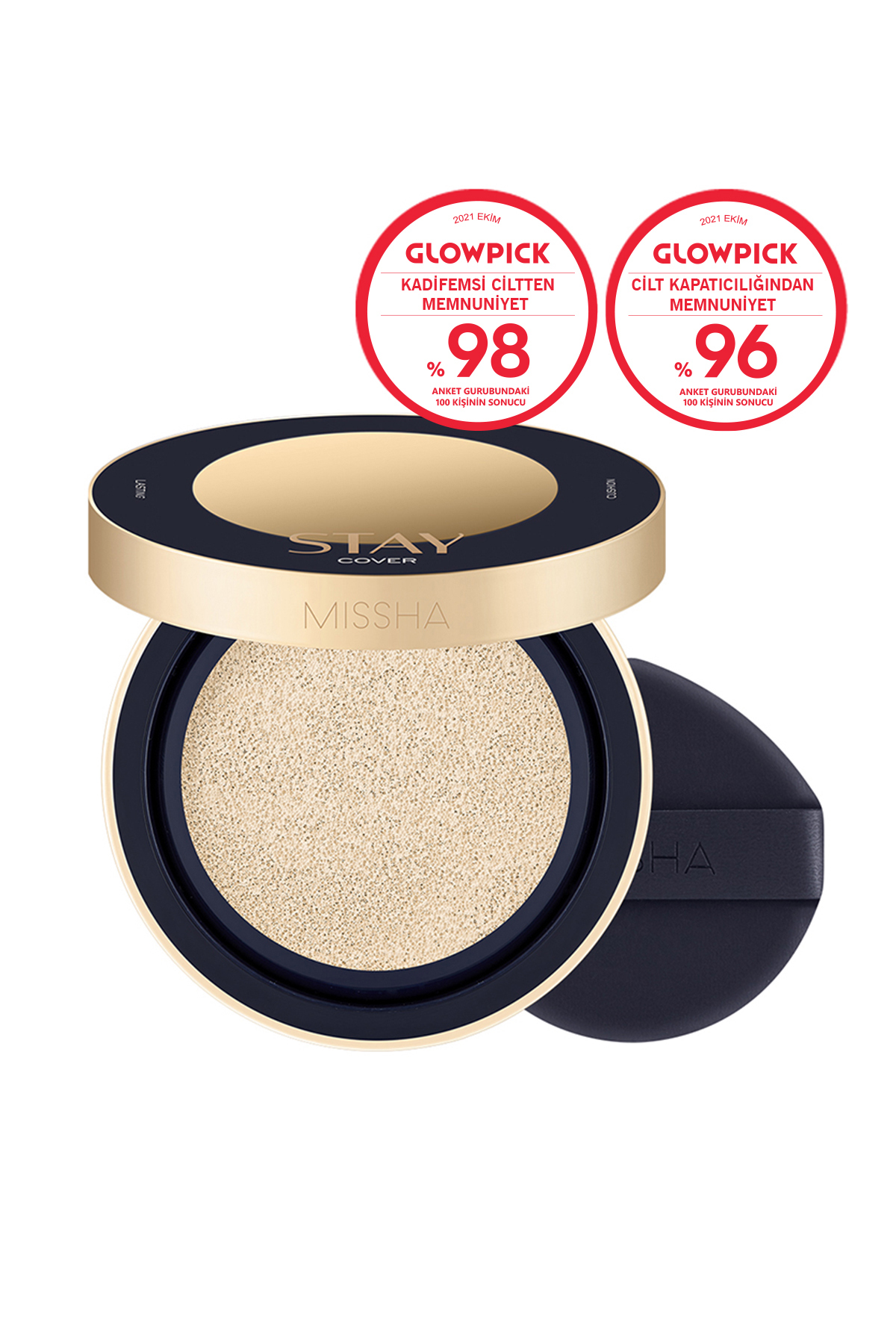Missha Uzun Süre Kalıcı, Yüksek Kapatıcılık Sağlayan Cushion Stay Cushion SPF40/PA++ (No.21N Vanilla)