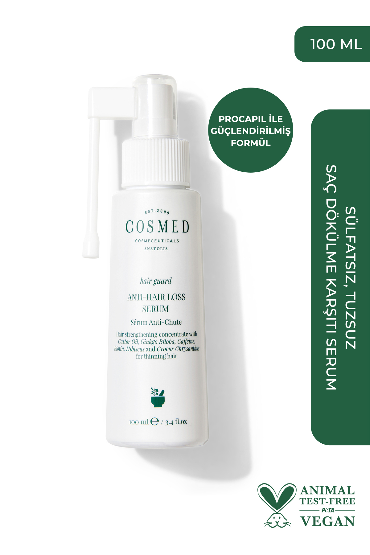 COSMED Sülfatsız, Tuzsuz Saç Dökülme Karşıtı Serum - HAIR GUARD ANTI-HAIR LOSS SERUM 100 ml