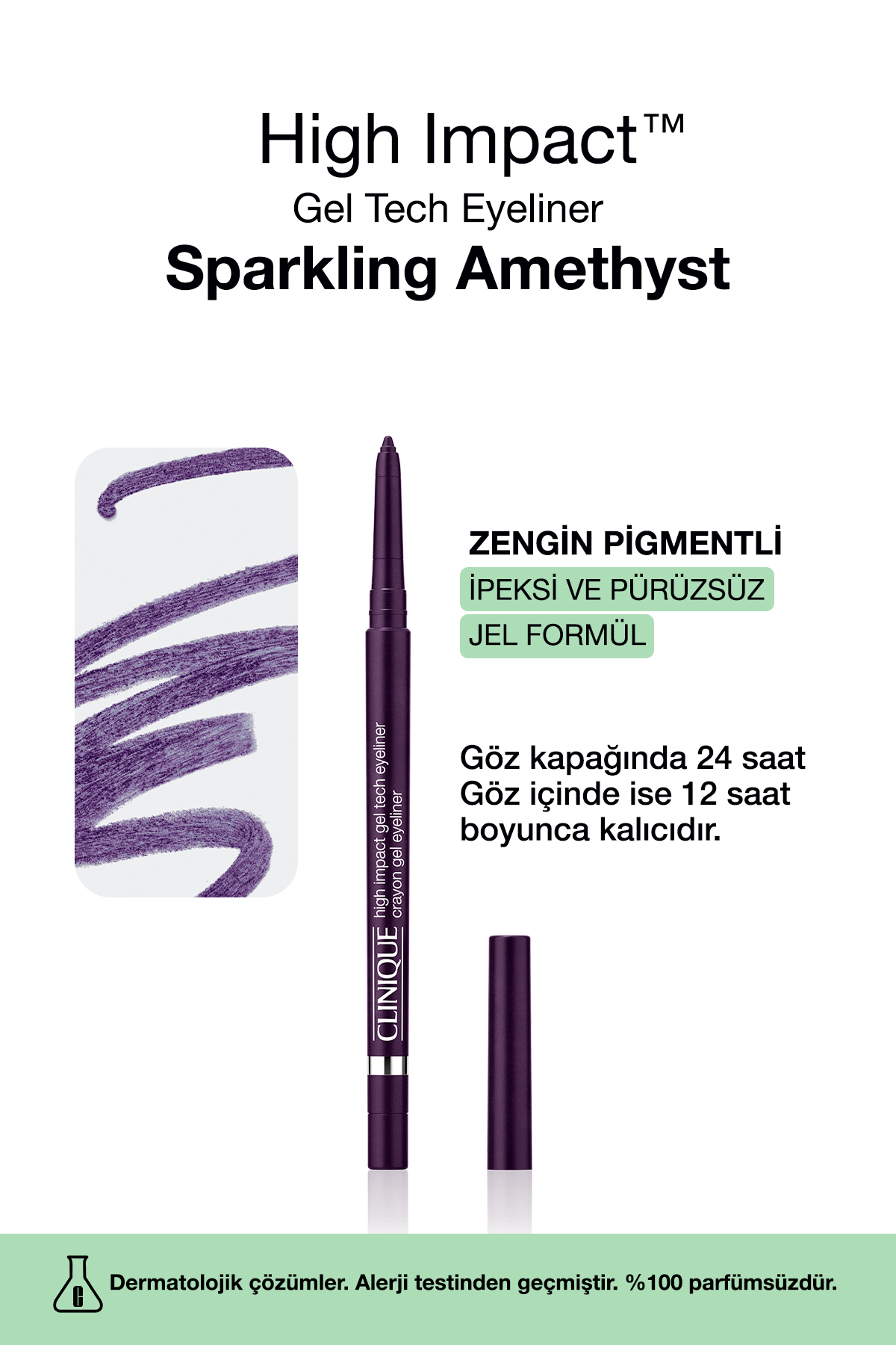 Clinique High Impact™ Gel Tech Eyeliner 0.35g - Sparkling Amethyst | İpeksi ve Pürüzsüz Jel Formül