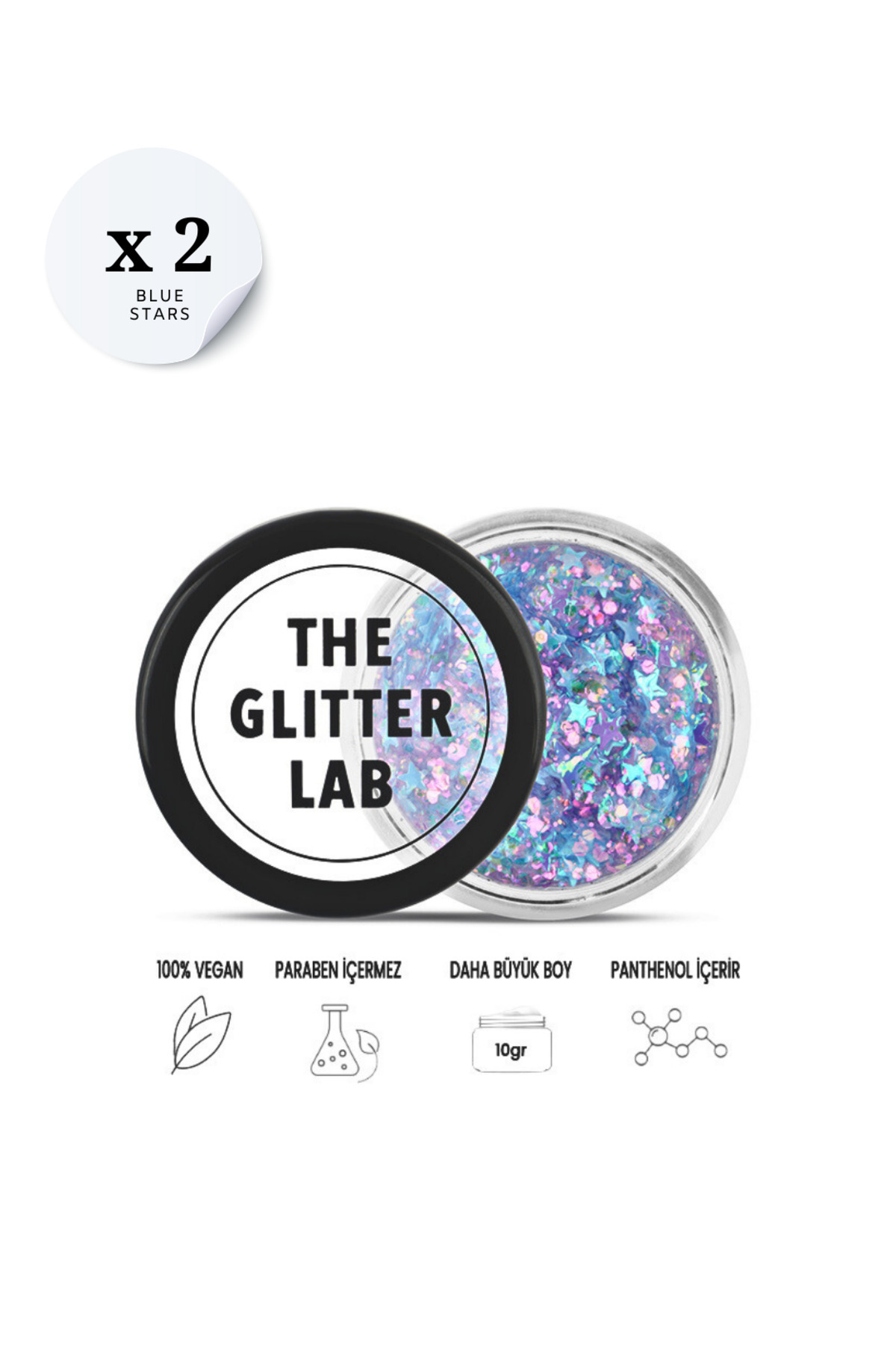 The Glitter Lab 2 Adet Blue Stars Glitter – Avantajlı Paket