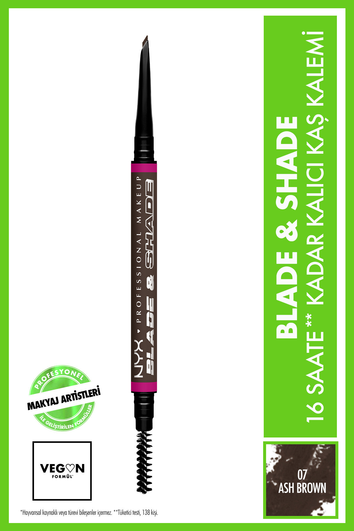 NYX Professional Makeup Blade N Shade Kaş Kalemi - 07 Ash Brown