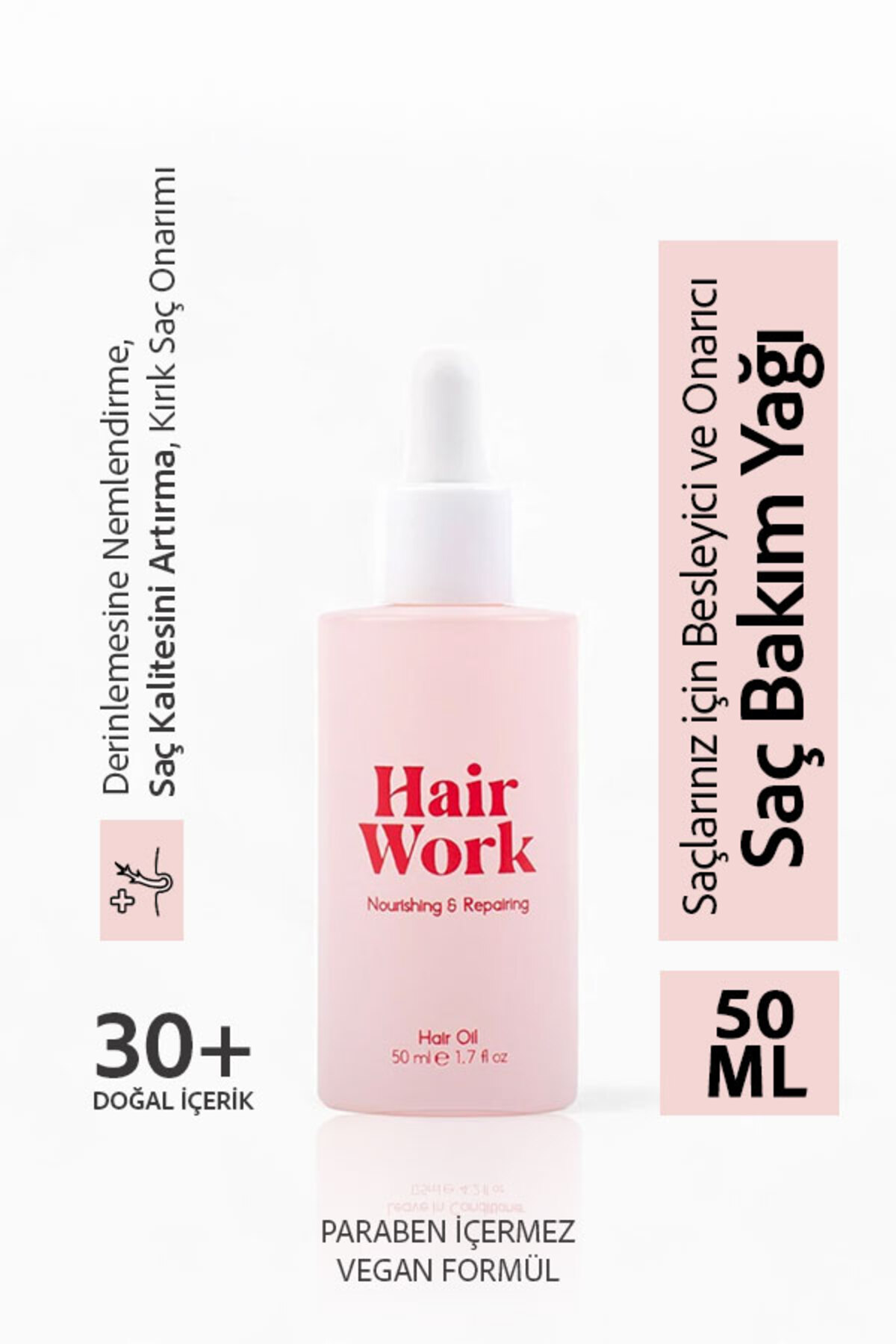 Hair Work Besleyici Ve Onarıcı Saç Bakım Yağı 50 ml